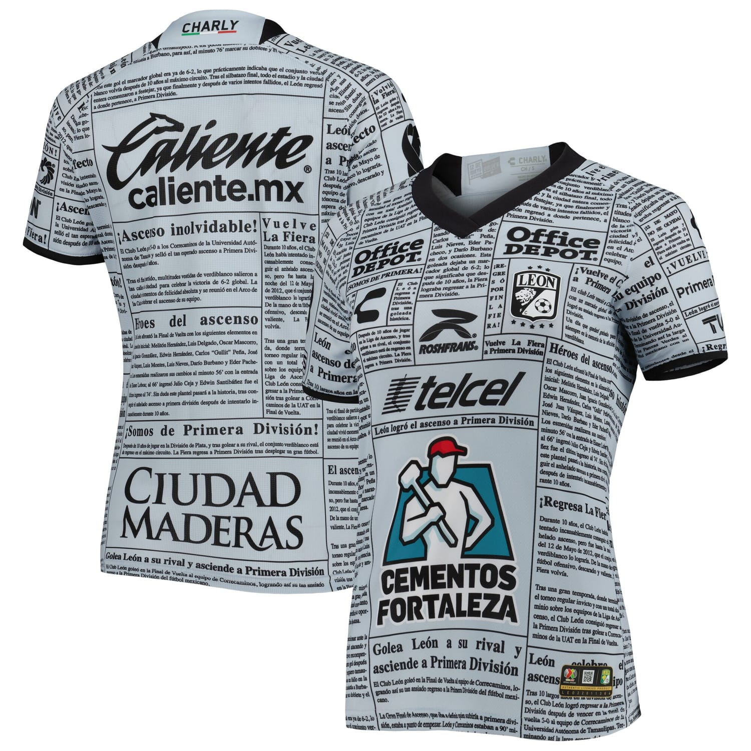 Liga MX Club Leon Away Authentic Jersey Shirt Gray/Black 2022-23 for Women