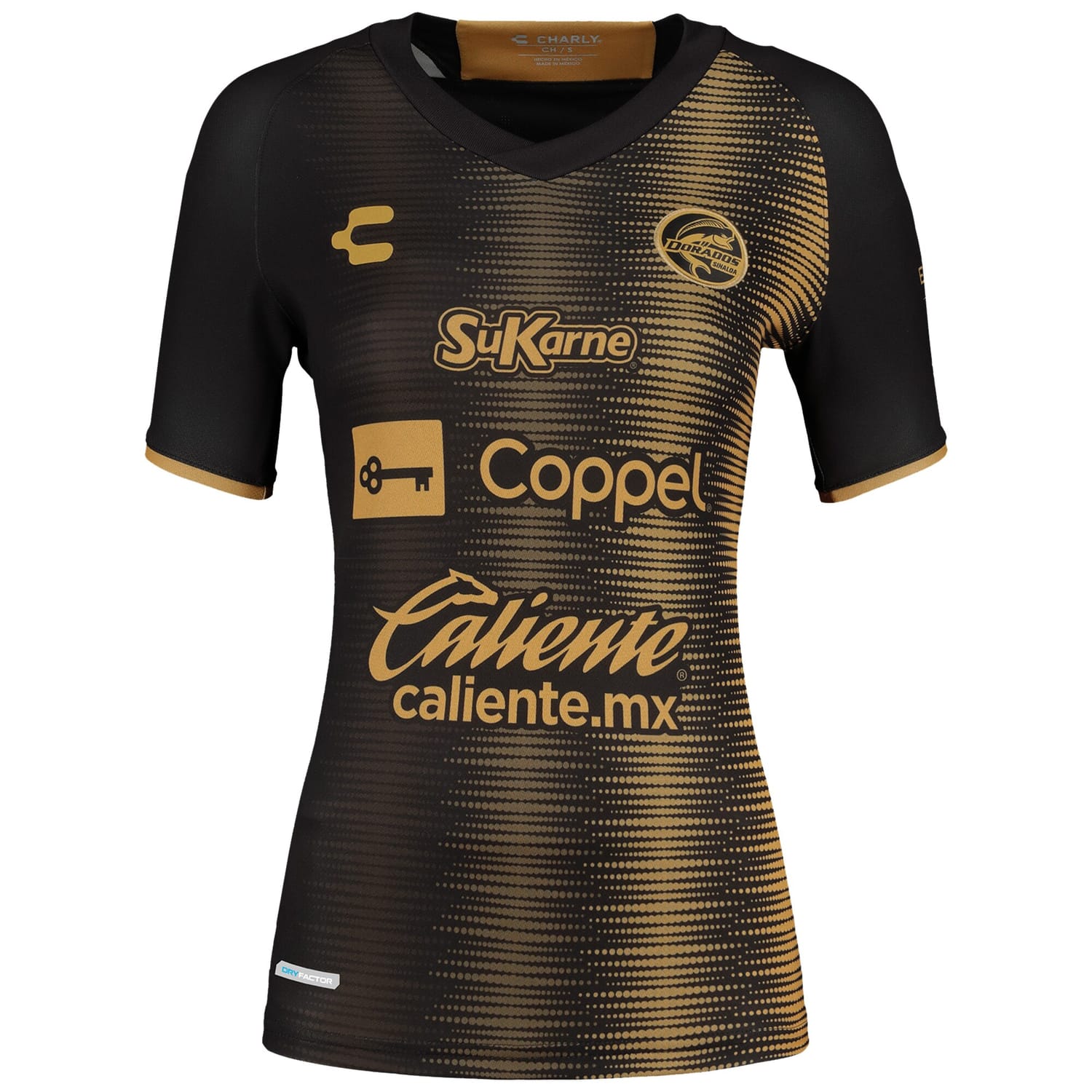 Liga MX Dorados de Sinaloa Away Authentic Jersey Shirt Black/Gold 2022-23 for Women