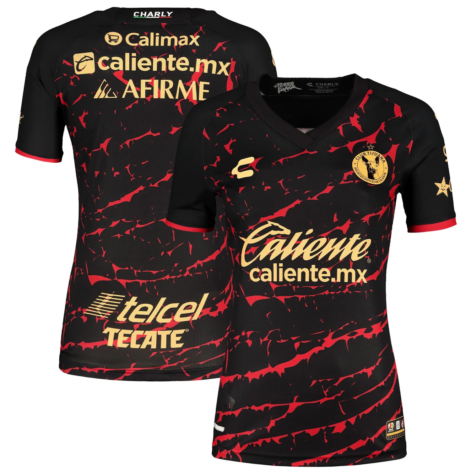 Liga MX Club Tijuana Home Authentic Jersey Shirt Black/Gold 2022-23 for Women