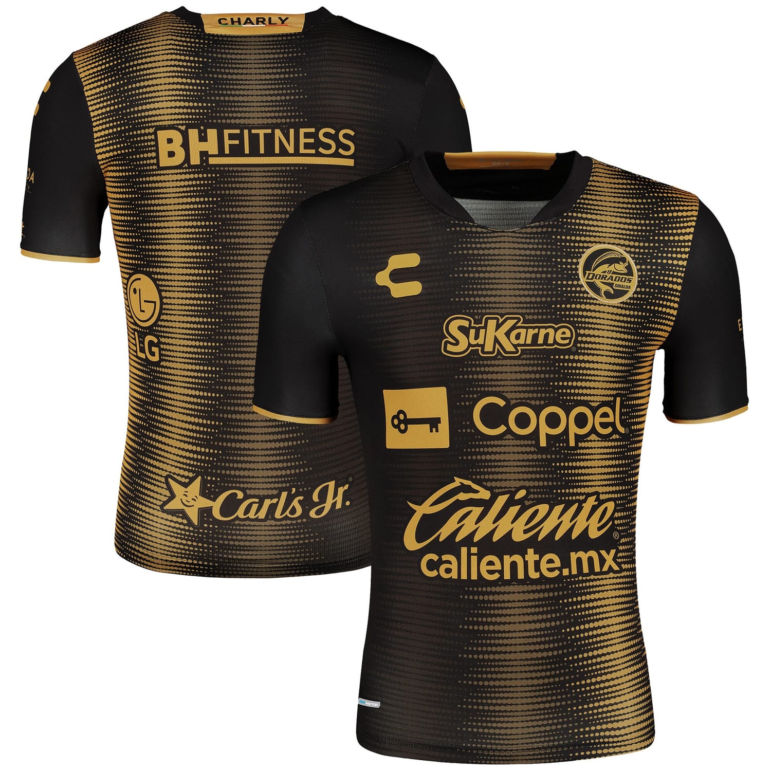 Liga MX Dorados de Sinaloa Away Authentic Jersey Shirt Black/Gold 2022-23 for Men