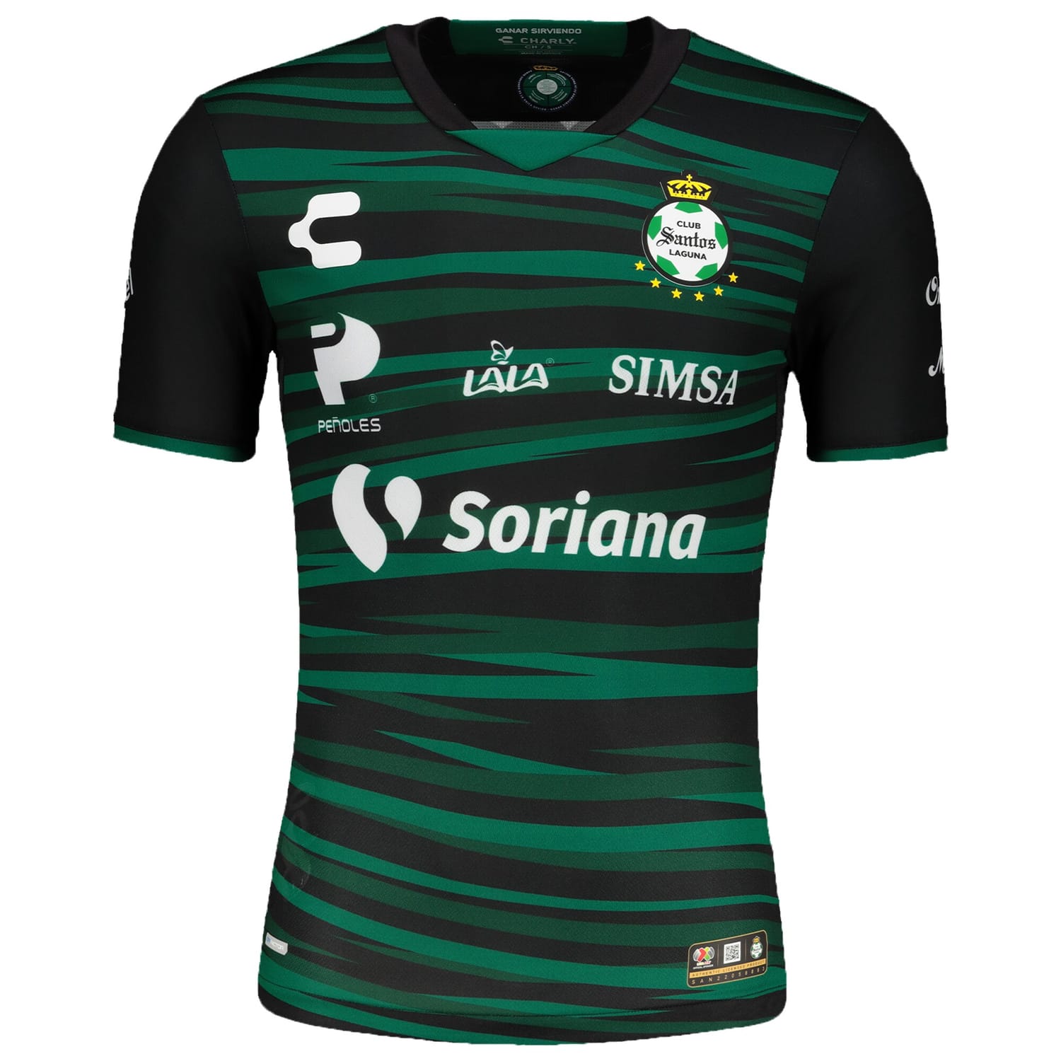 Liga MX Santos Laguna Away Authentic Jersey Shirt Black/Green 2022-23 for Men