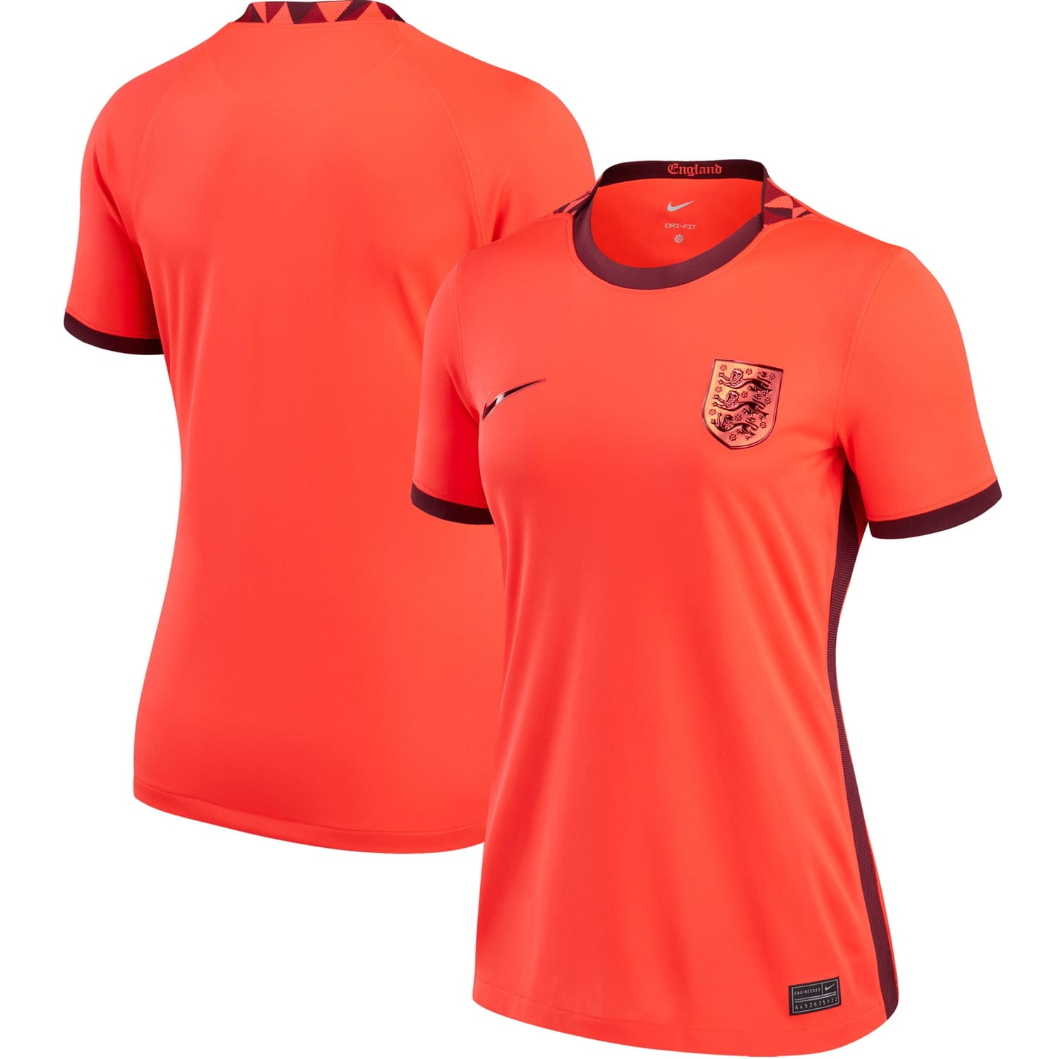 England National Team Away Jersey Shirt Red 2022-23 for Women