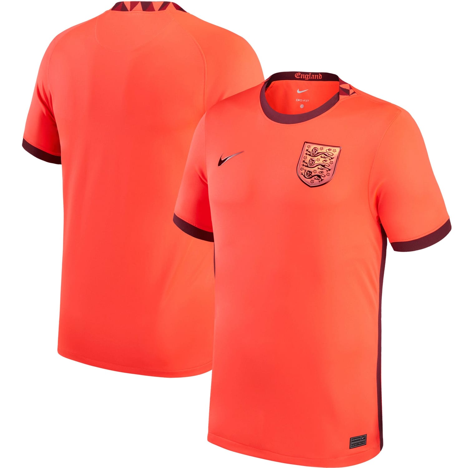 England National Team Away Jersey Shirt Red 2022-23 for Men
