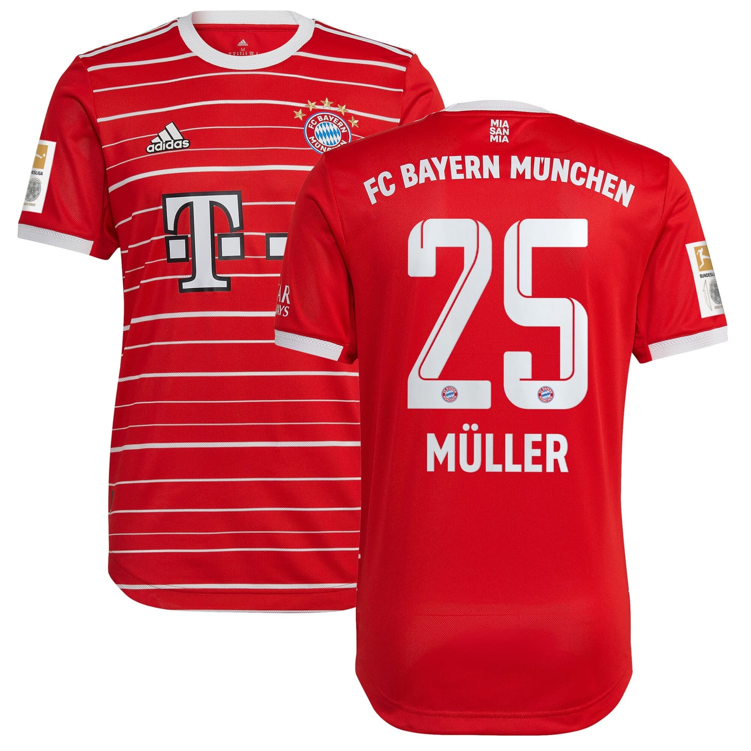 Bundesliga Bayern Munich Home Authentic Jersey Shirt Red 2022-23 player Thomas Müller printing for Men