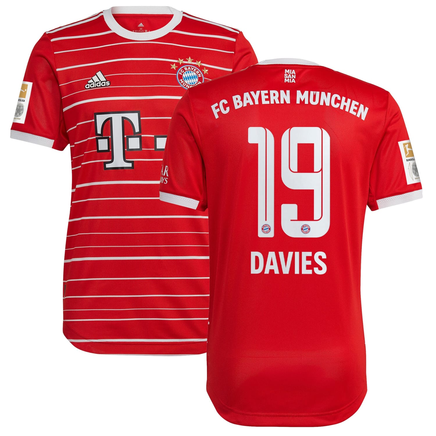 Bundesliga Bayern Munich Home Authentic Jersey Shirt Red 2022-23 player Alphonso Davies printing for Men