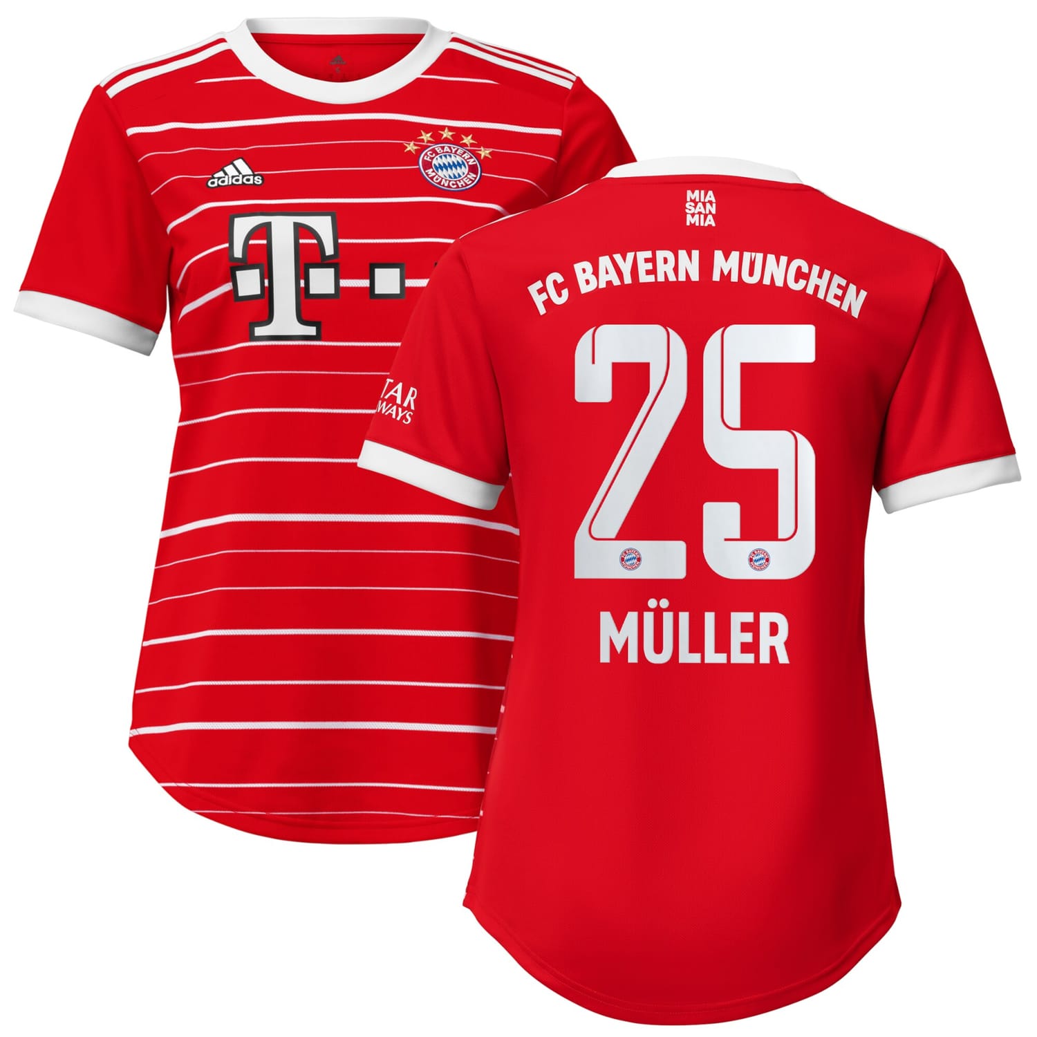 Bundesliga Bayern Munich Home Jersey Shirt Red 2022-23 player Thomas Müller printing for Women