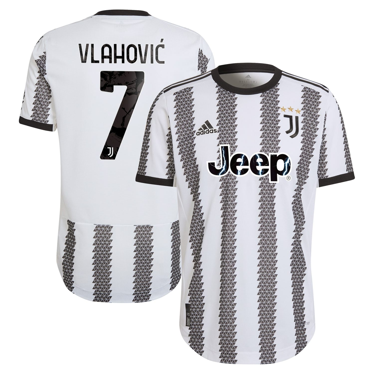 Serie A Juventus Home Authentic Jersey Shirt White 2022-23 player Dušan Vlahović printing for Men