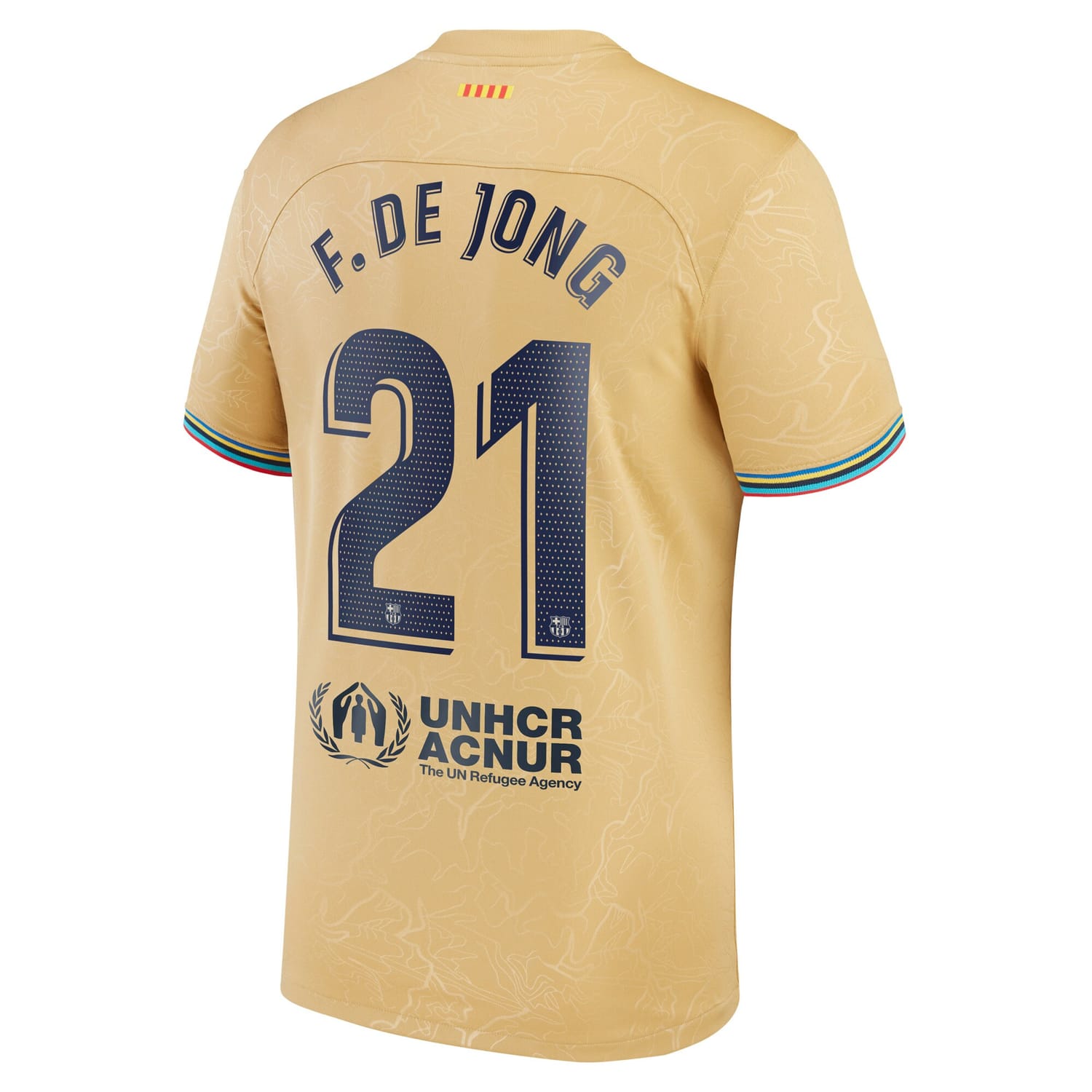 La Liga Barcelona Away Jersey Shirt Yellow 2022-23 player Frenkie de Jong printing for Men