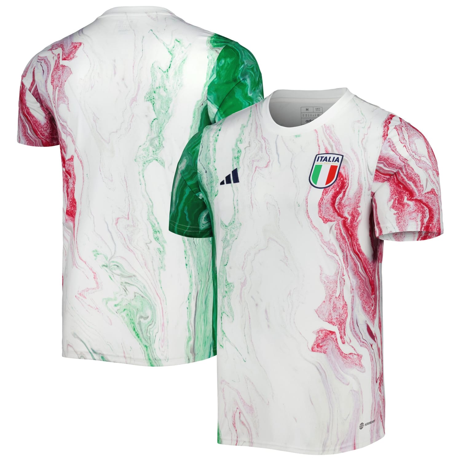 Italy National Team Pre-Match Jersey Shirt Green/White 2023 for Men