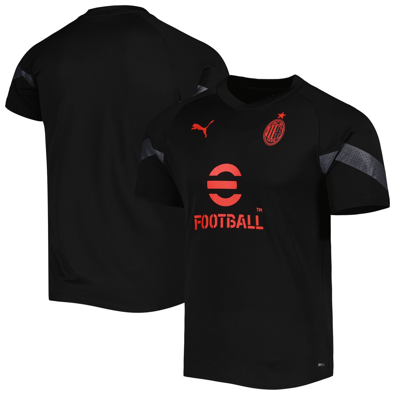Serie A AC Milan Training Jersey Shirt Black 2022-23 for Men