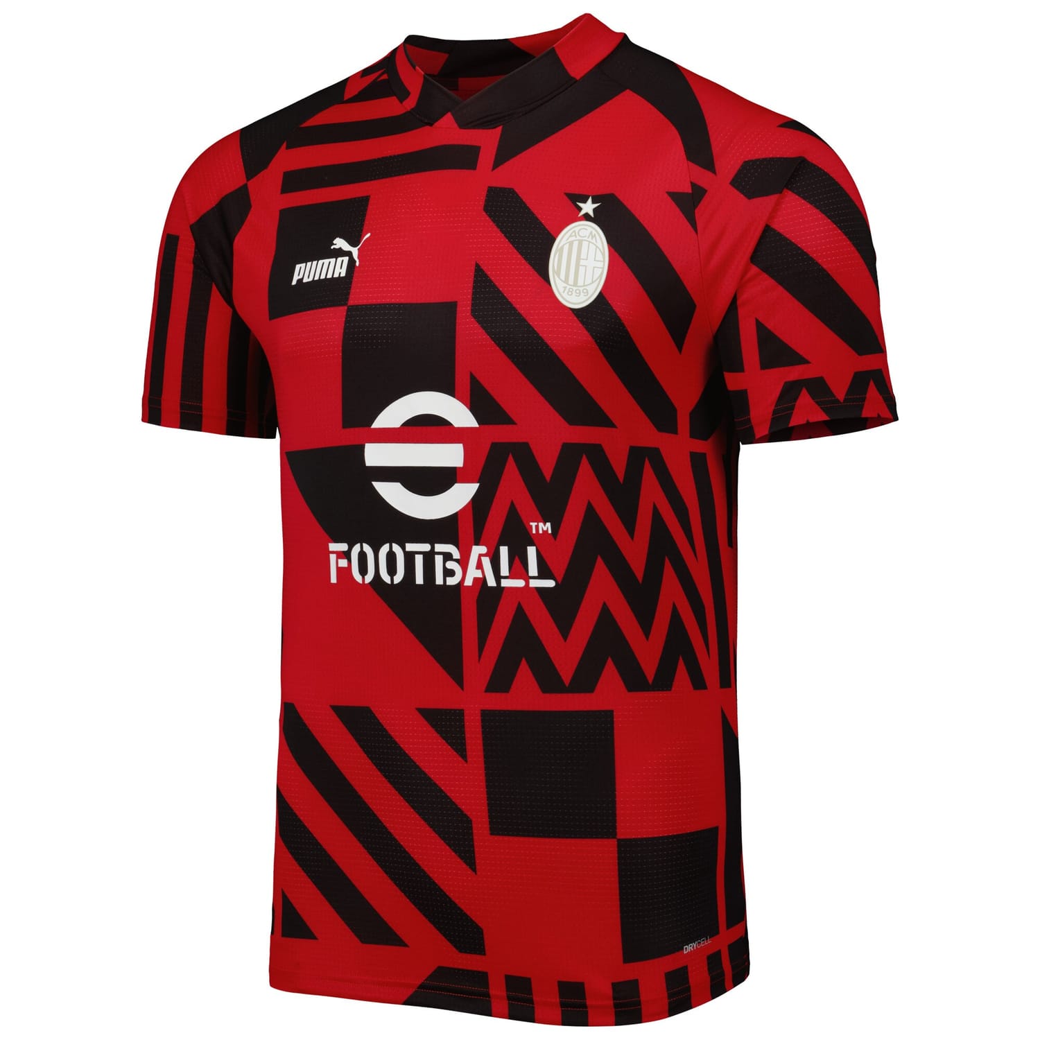 Serie A AC Milan Pre-Match Jersey Shirt Red for Men