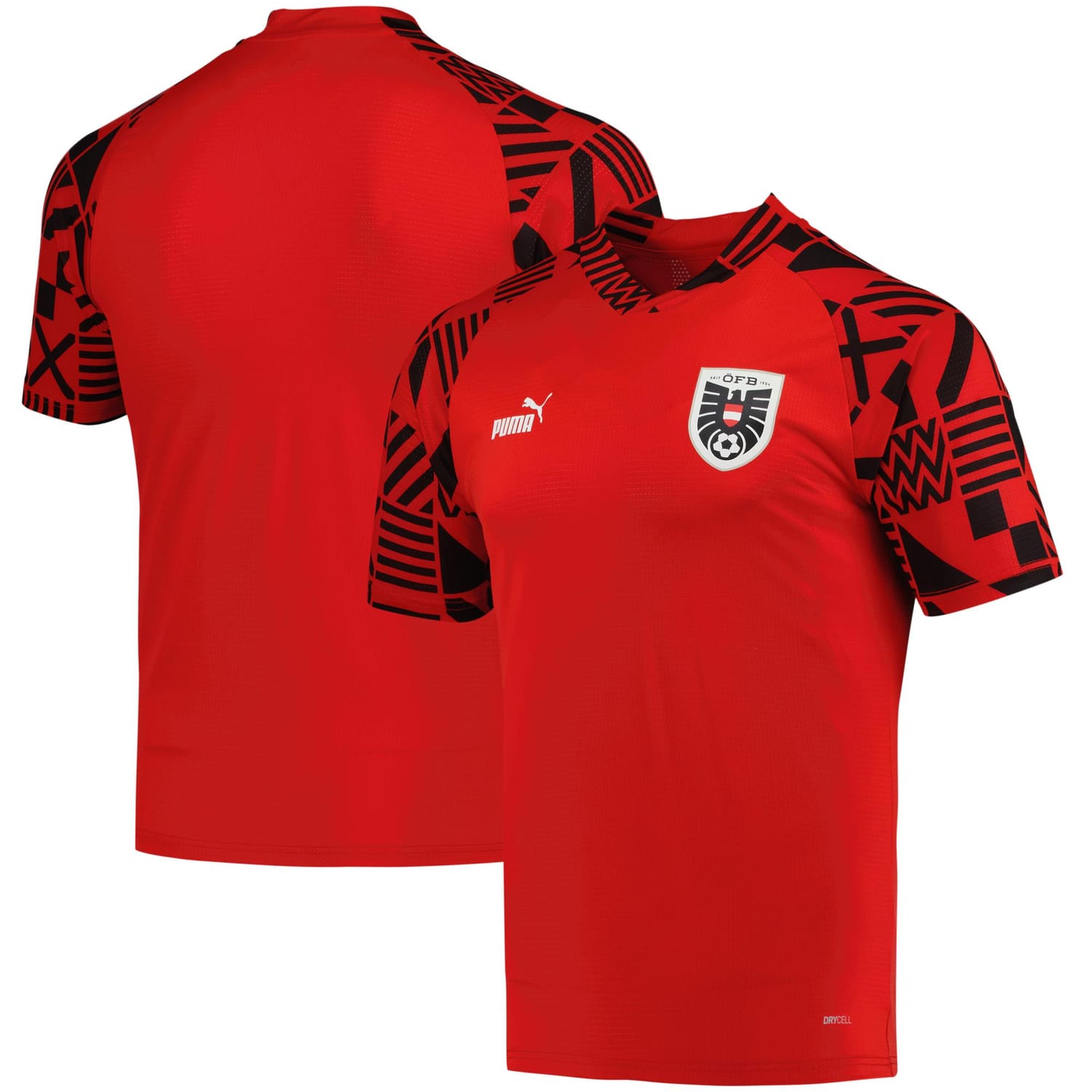 Austria National Team Pre-Match Jersey Shirt Red for Men