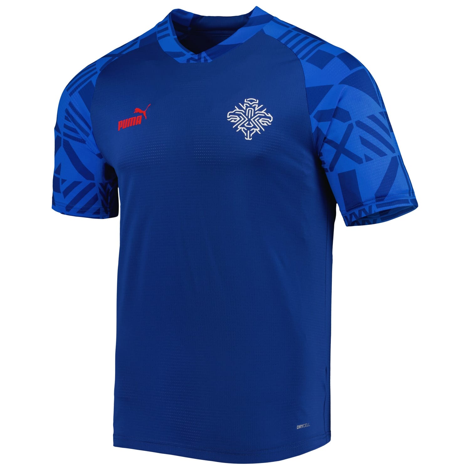 Iceland National Team Pre-Match Jersey Shirt Blue for Men