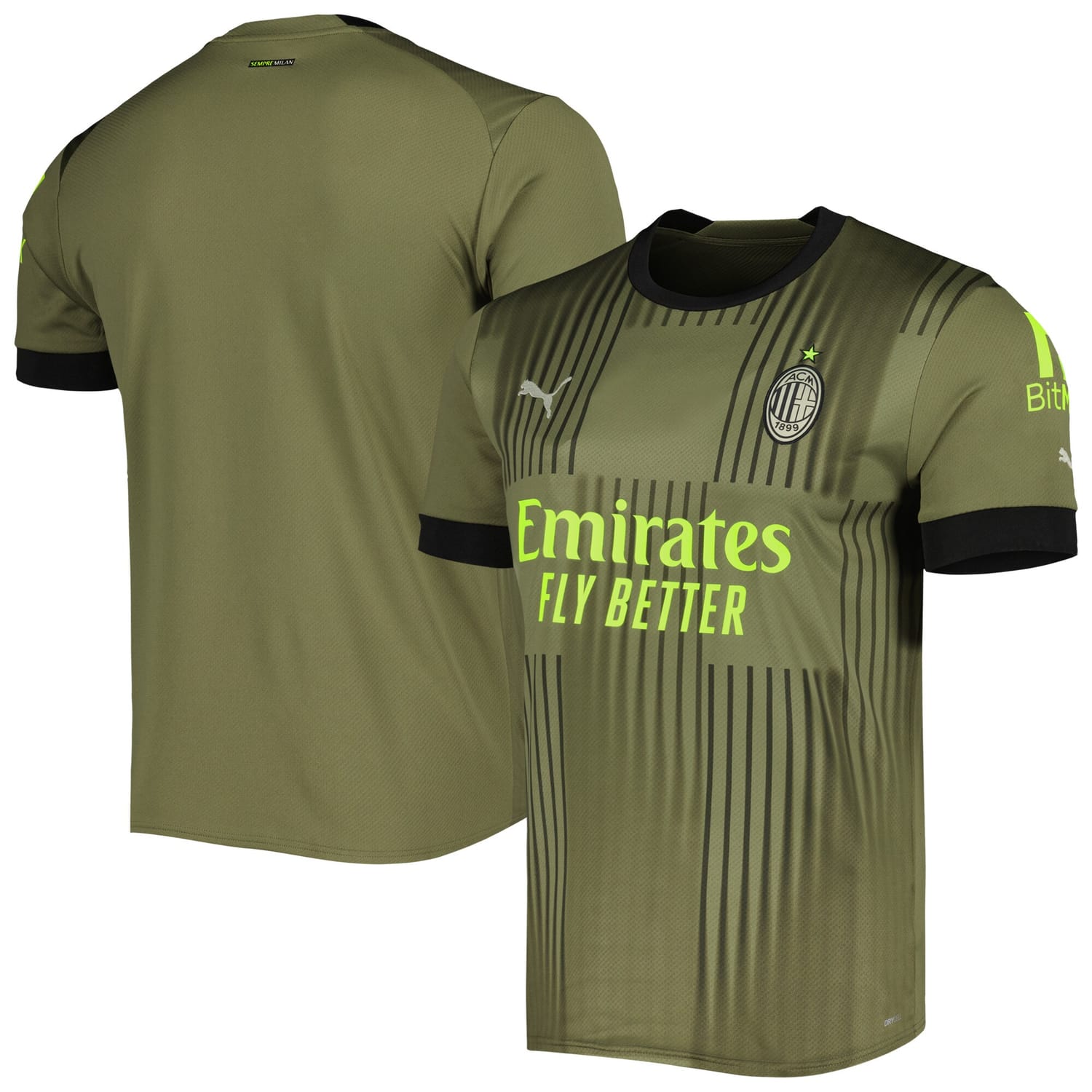 Serie A AC Milan Third Jersey Shirt Green 2022-23 for Men