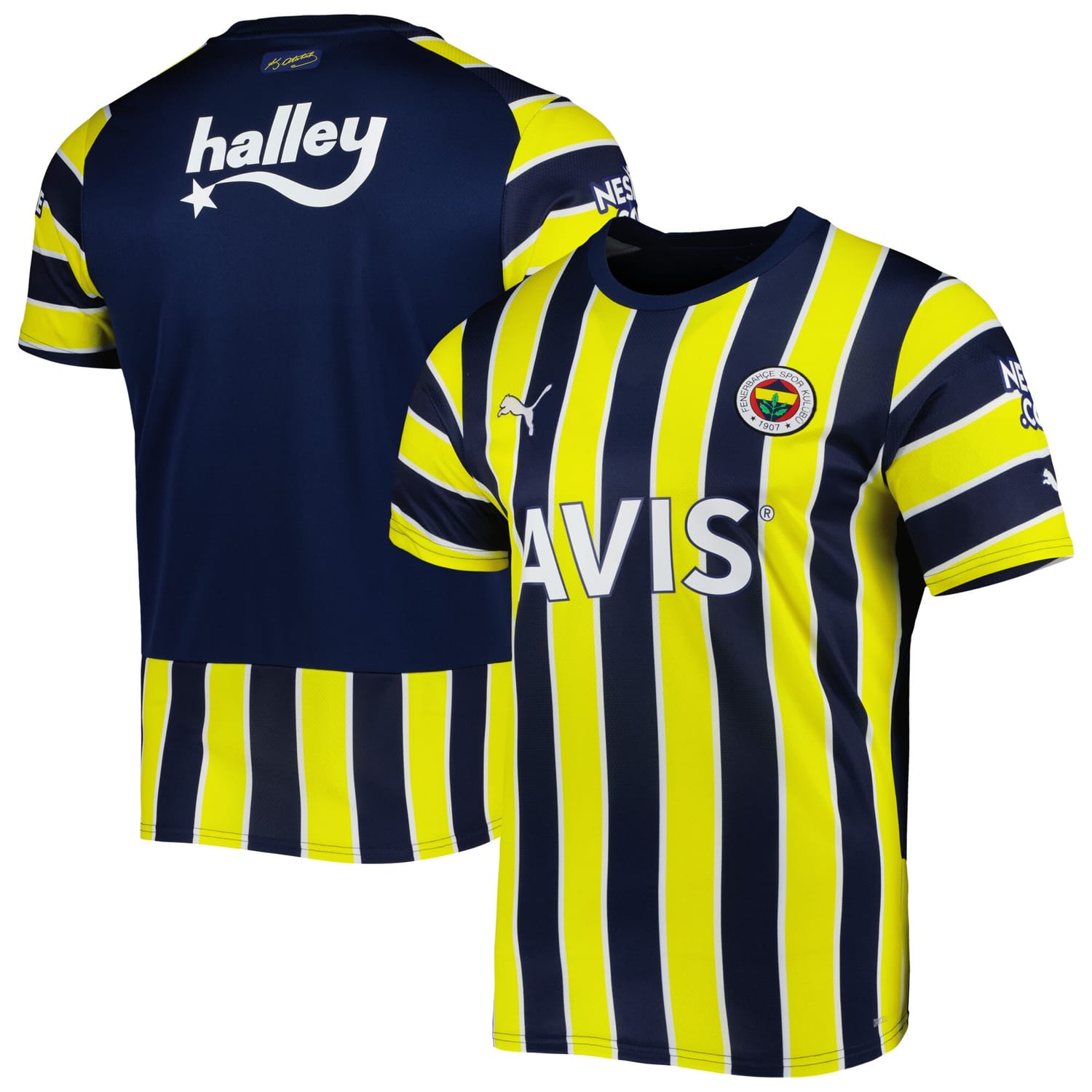 Super Lig Fenerbahce SK Home Jersey Shirt Navy/Yellow 2022-23 for Men