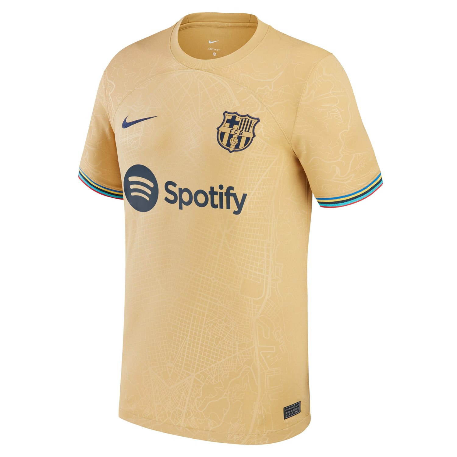 La Liga Barcelona Away Jersey Shirt Yellow 2022-23 for Men