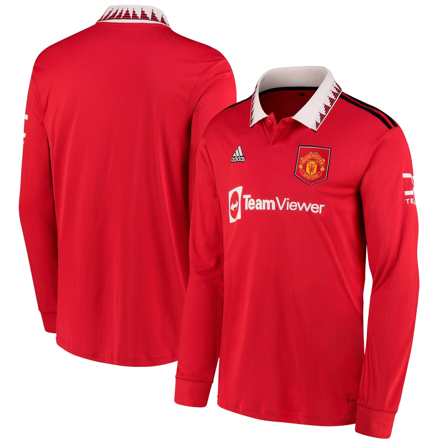 Premier League Manchester United Home Jersey Shirt Long Sleeve Red 2022-23 for Men