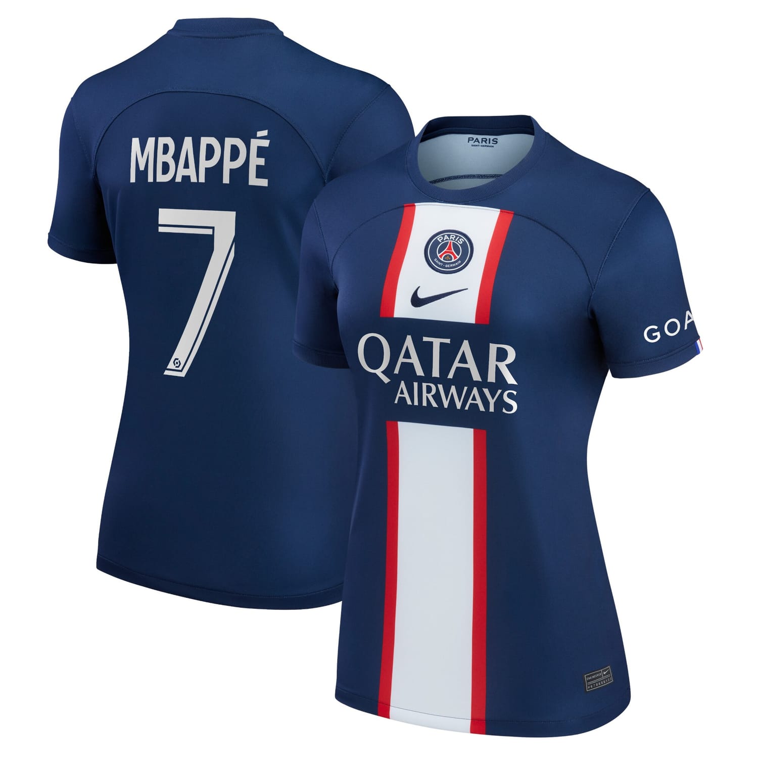 Ligue 1 Paris Saint-Germain Home Jersey Shirt Blue 2022-23 player Kylian Mbappe printing for Women