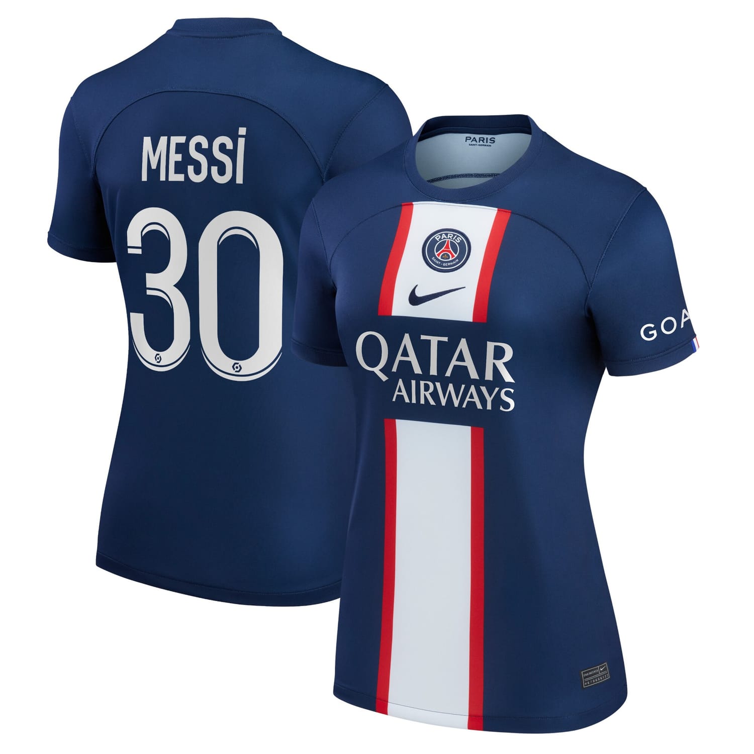 Ligue 1 Paris Saint-Germain Home Jersey Shirt Blue 2022-23 player Lionel Messi printing for Women