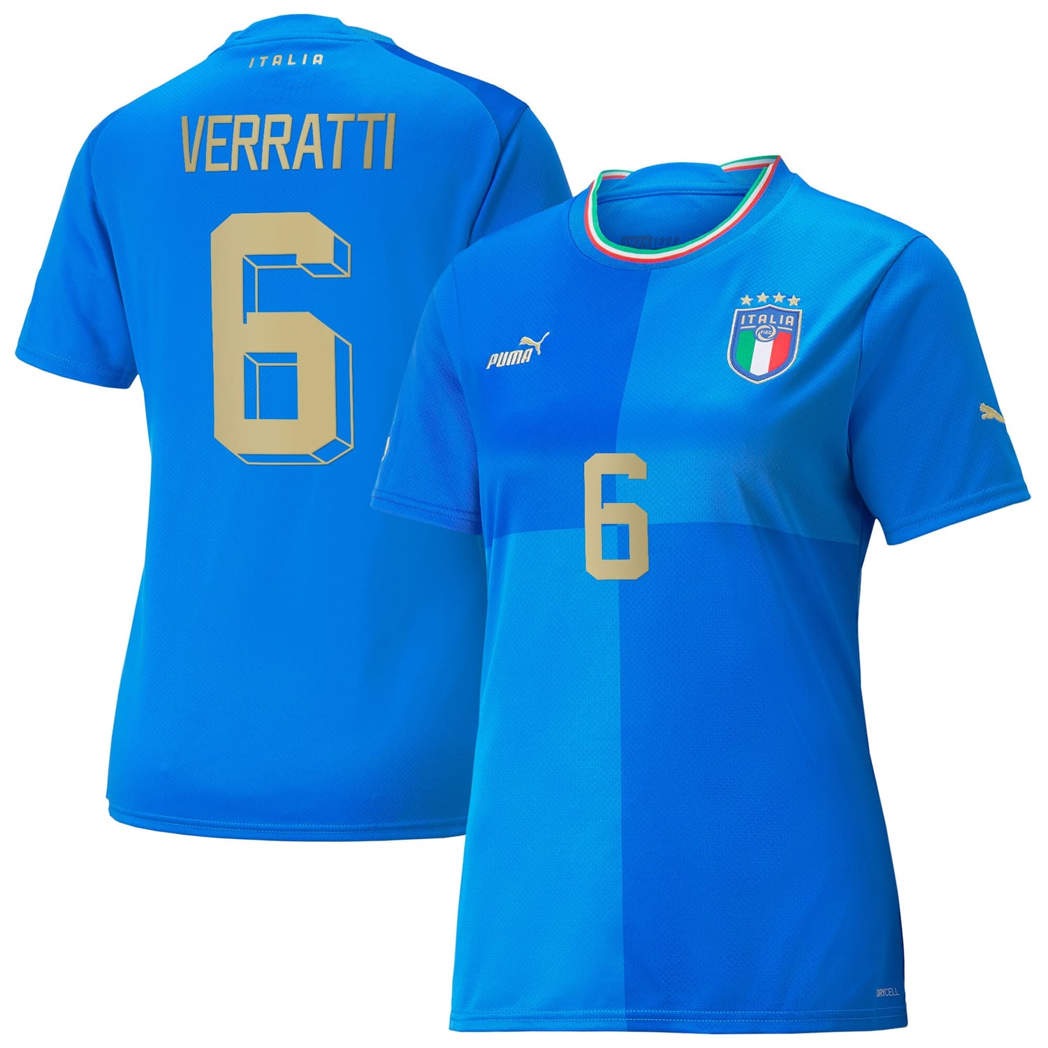 Italy National Team Home Jersey Shirt Blue 2022-23 player Marco Verratti printing for Women
