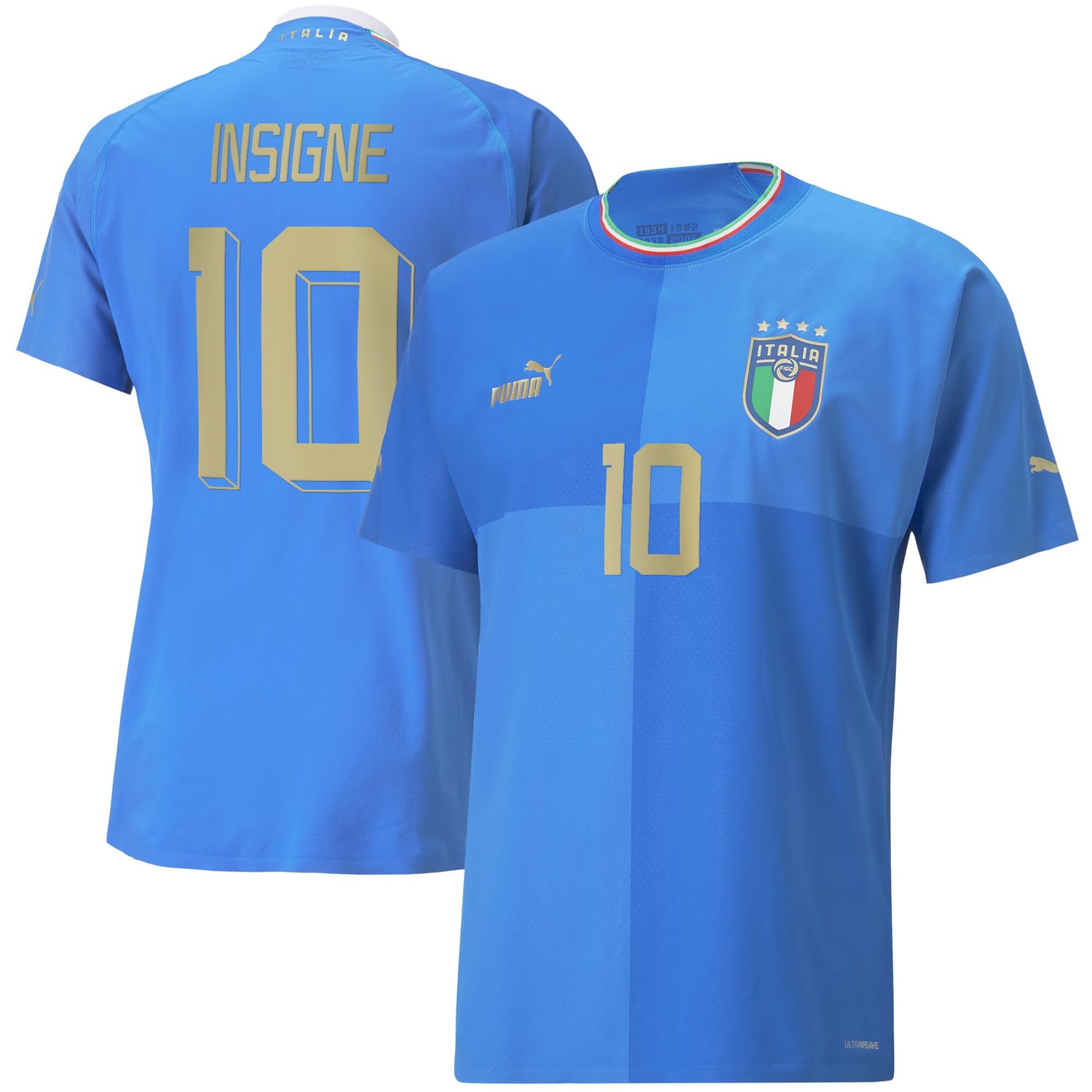 Italy National Team Home Authentic Jersey Shirt Blue 2022-23 player Lorenzo Insigne printing for Men