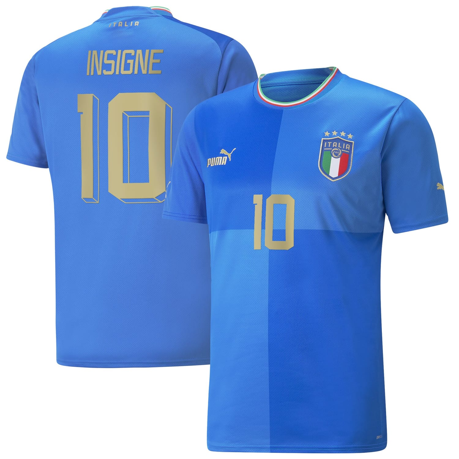 Italy National Team Home Jersey Shirt Blue 2022-23 player Lorenzo Insigne printing for Men