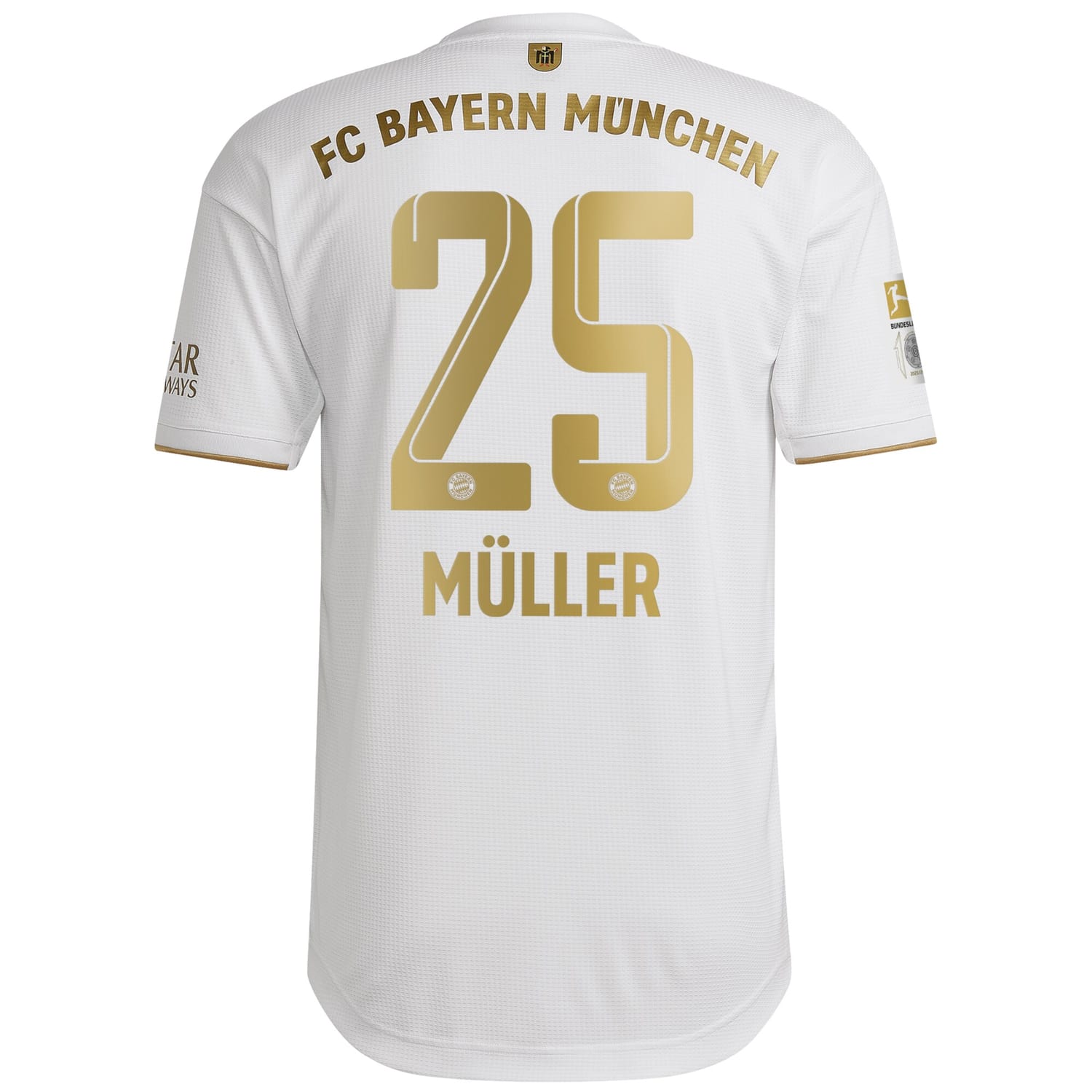 Bundesliga Bayern Munich Away Authentic Jersey Shirt White 2022-23 player Thomas Müller printing for Men