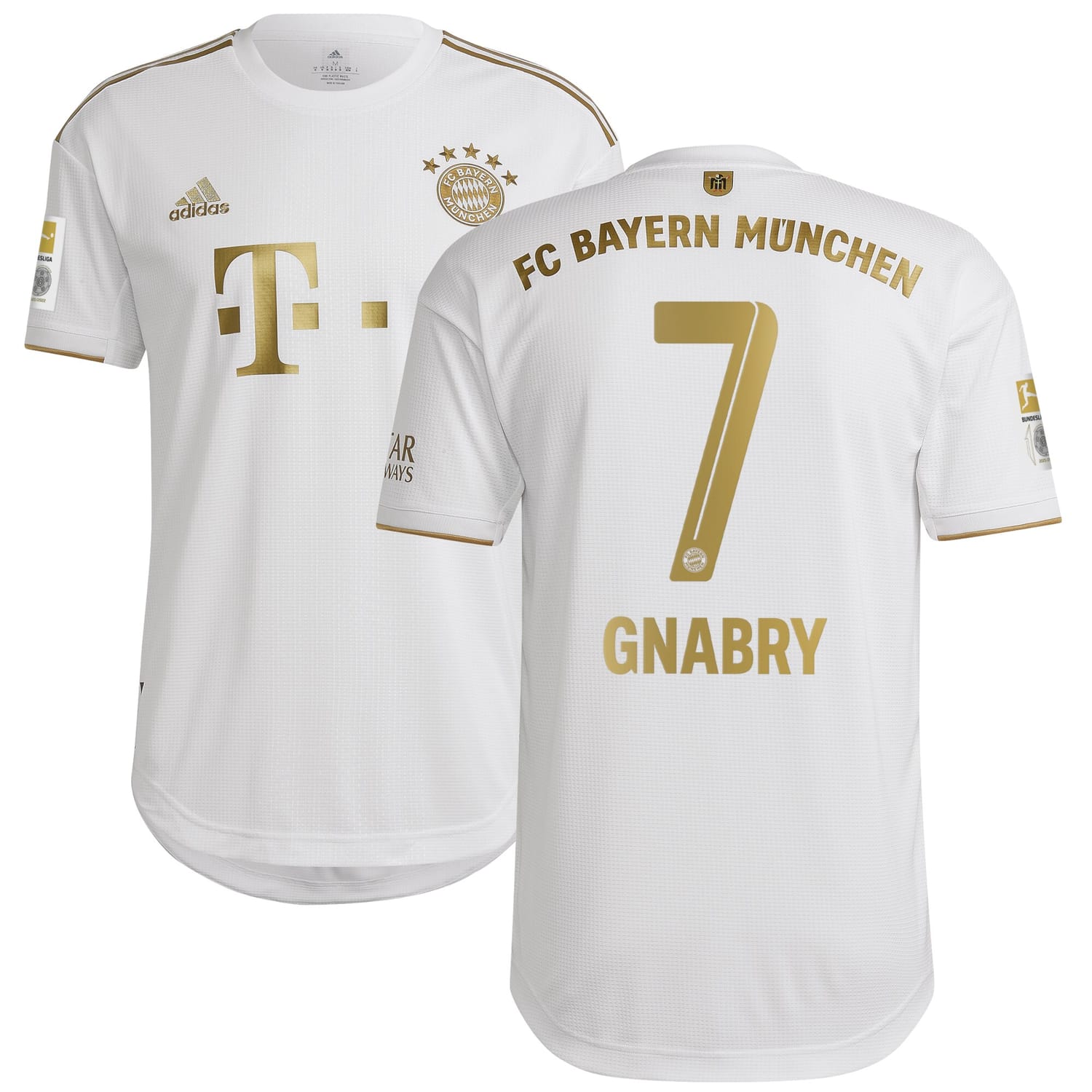 Bundesliga Bayern Munich Away Authentic Jersey Shirt White 2022-23 player Serge Gnabry printing for Men