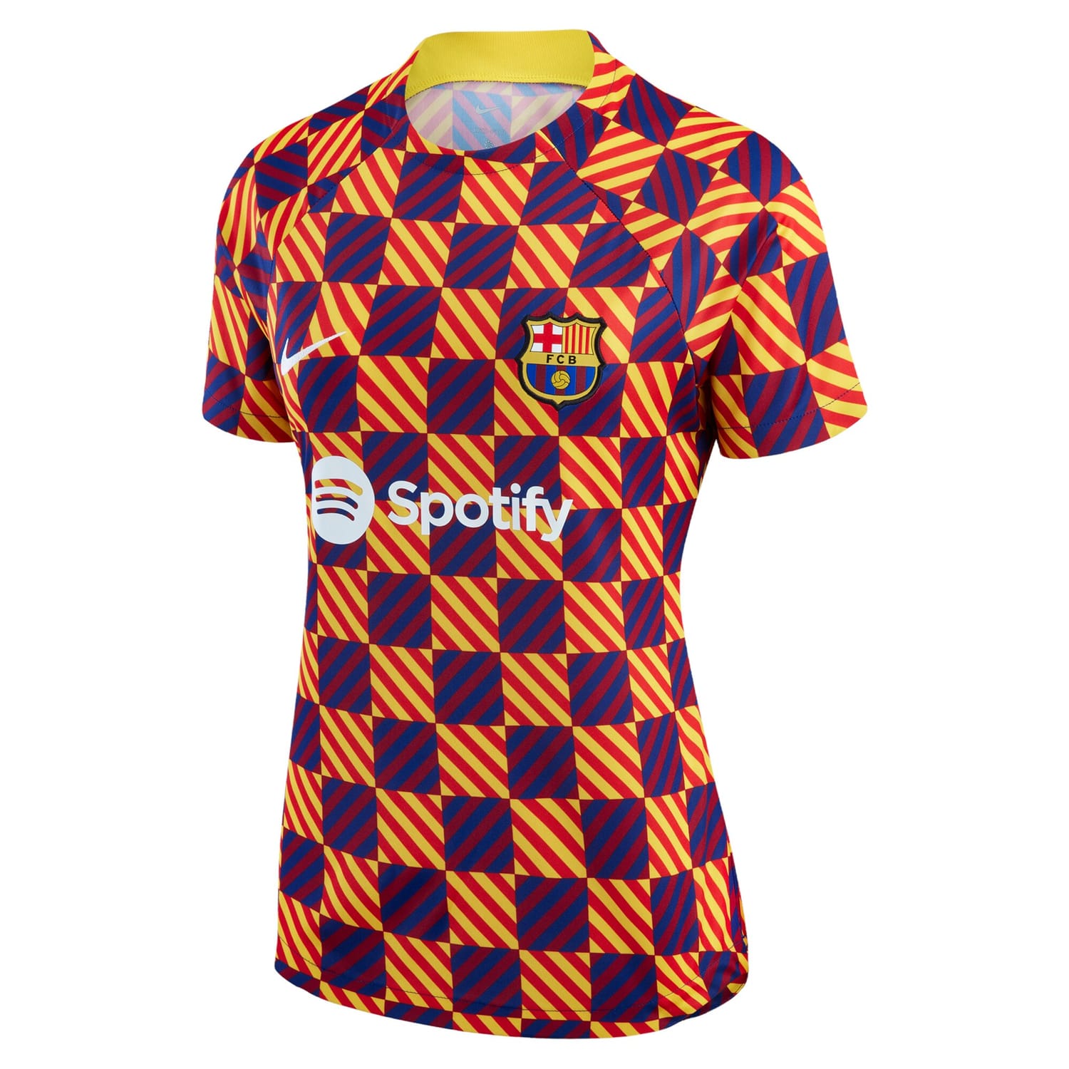 La Liga Barcelona Pre-Match Jersey Shirt Yellow 2022-23 for Women