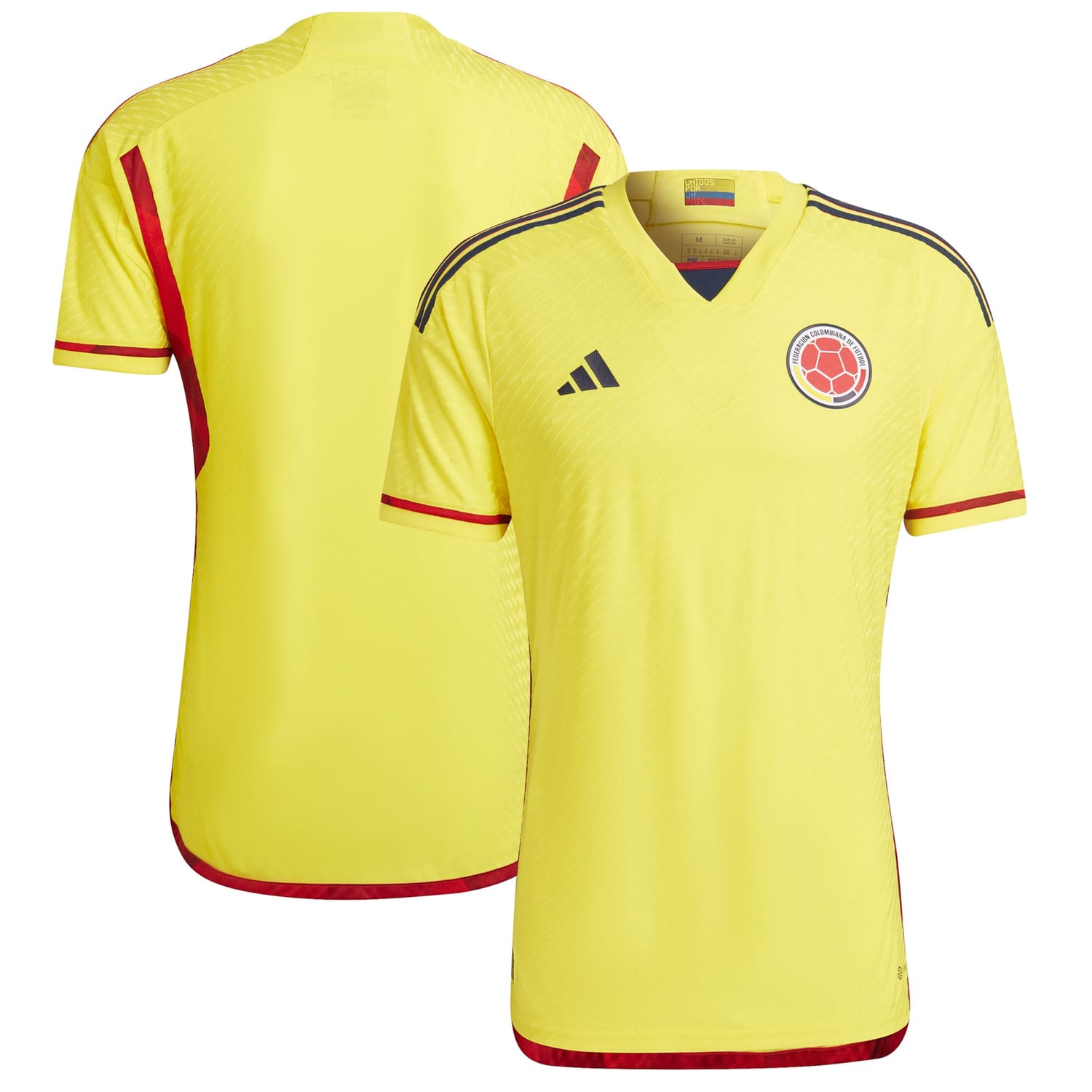 Colombia National Team Home Authentic Jersey Shirt Yellow 2022-23 for Men