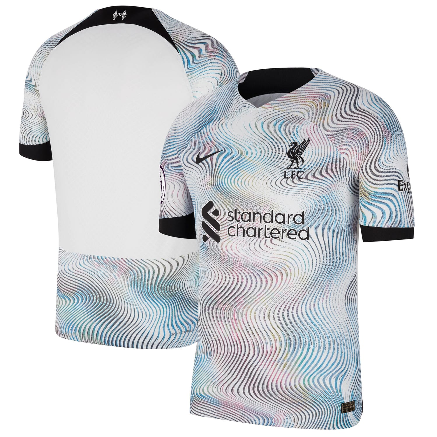 Premier League Liverpool Away Authentic Jersey Shirt White 2022-23 for Men