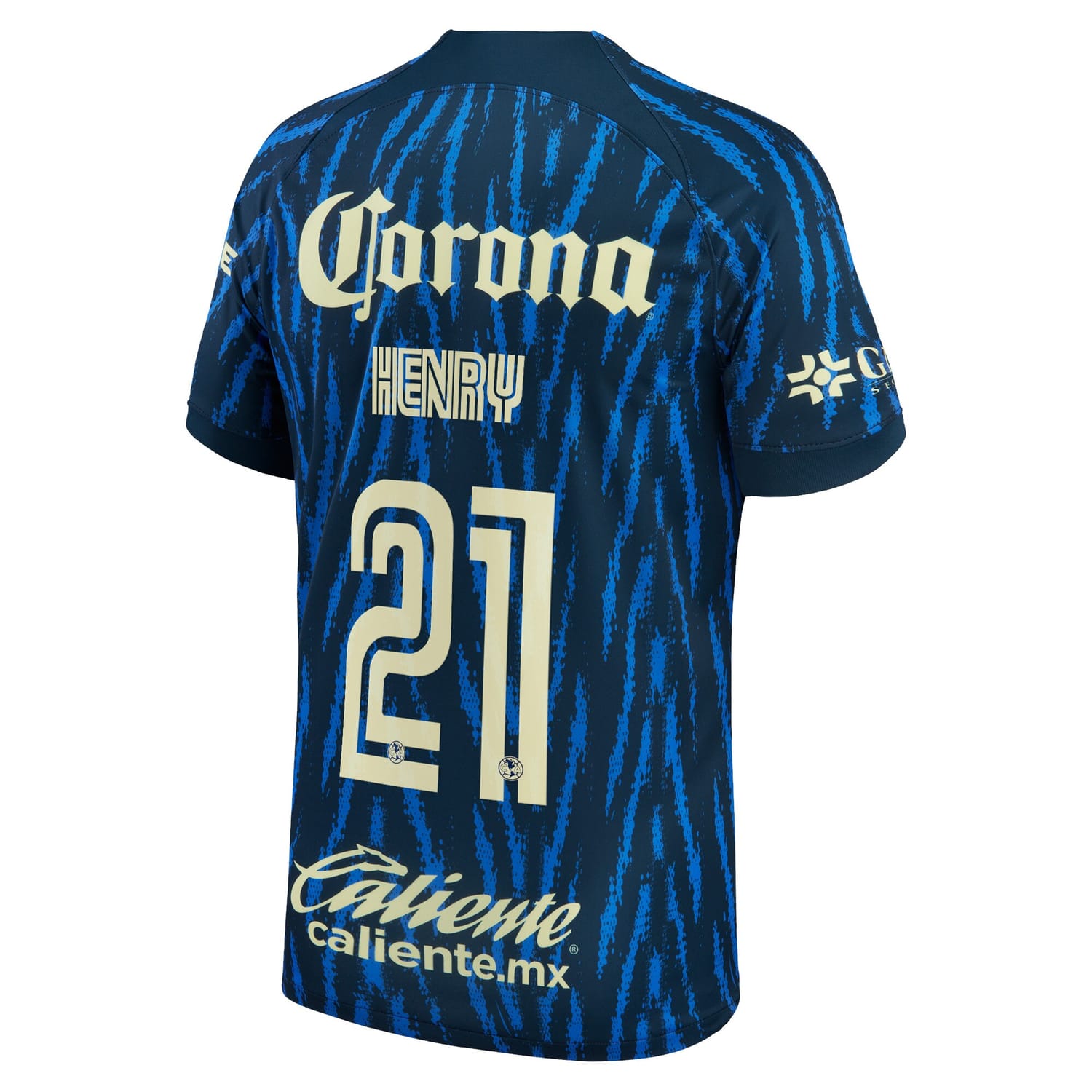 Liga MX Club America Away Jersey Shirt Blue 2022-23 player Henry Martin printing for Men