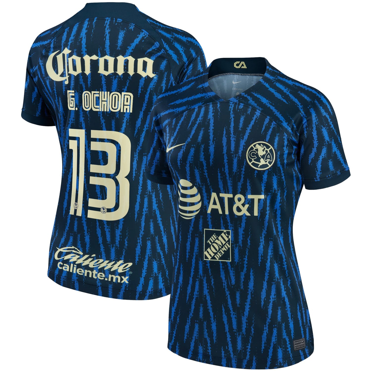 Liga MX Club America Away Jersey Shirt Blue 2022-23 player Guillermo Ochoa printing for Women