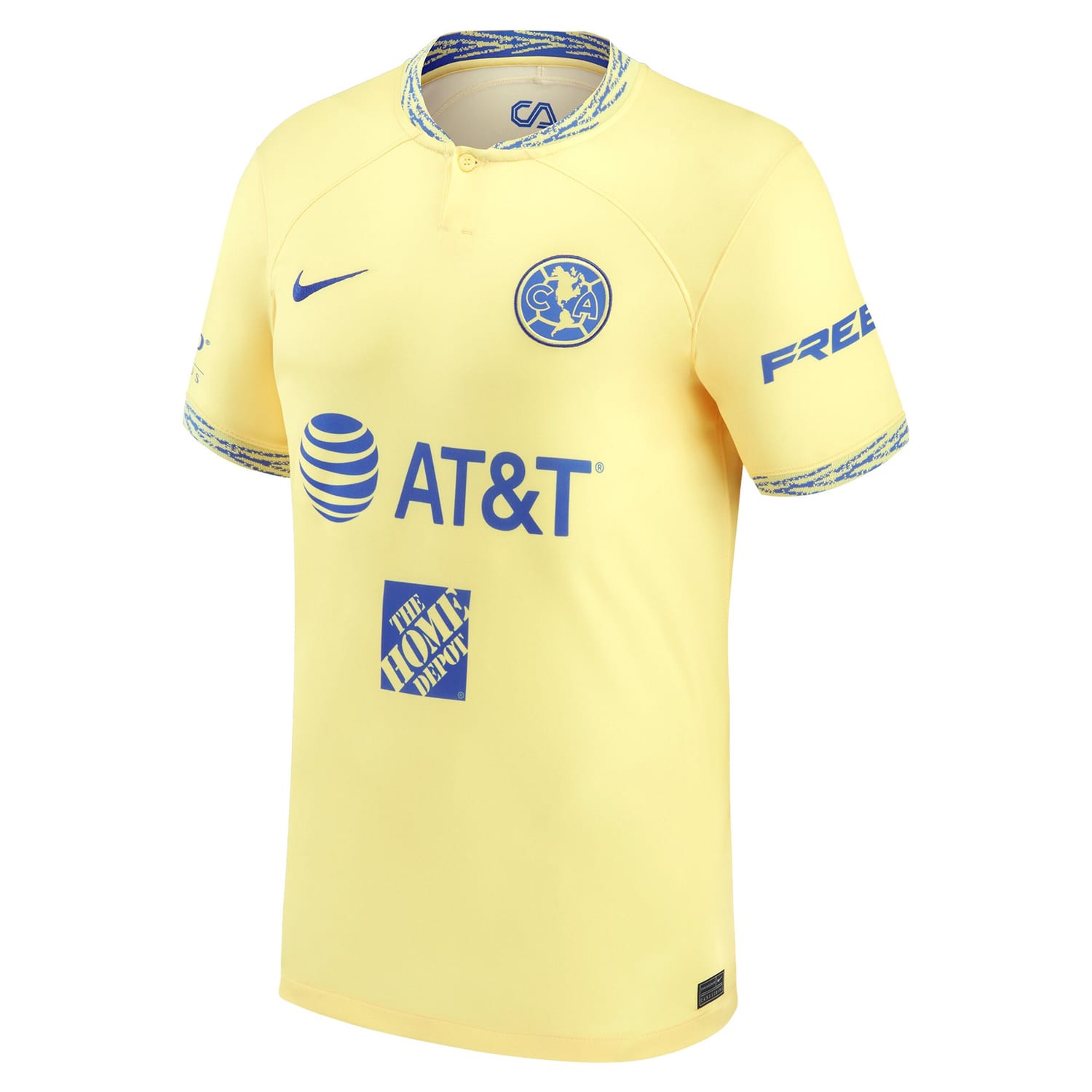 Liga MX Club America Home Jersey Shirt Yellow 2022-23 for Men