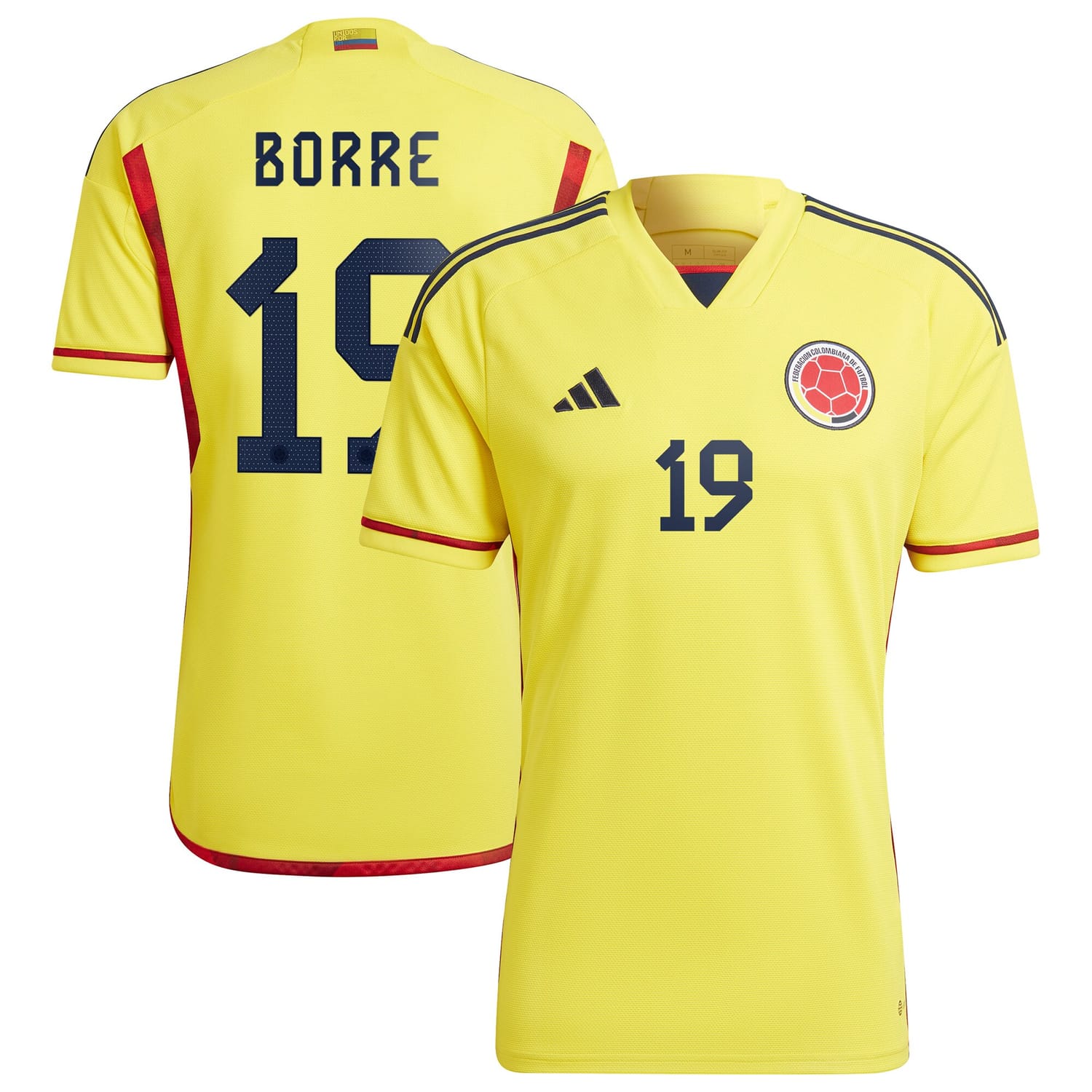 Colombia National Team Home Jersey Shirt Yellow 2022-23 player Rafael Borré printing for Men