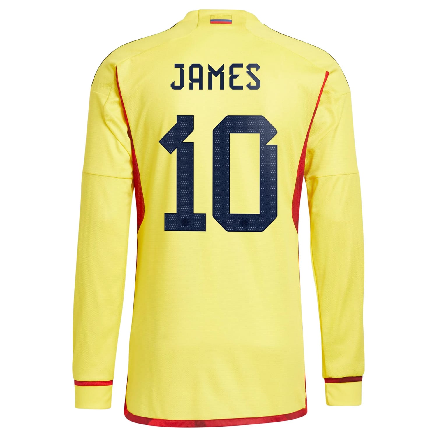Colombia National Team Home Jersey Shirt Long Sleeve Yellow 2022-23 player James Rodriguez printing for Men