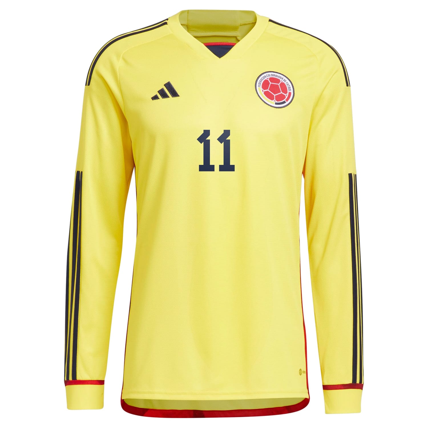 Colombia National Team Home Jersey Shirt Long Sleeve Yellow 2022-23 player Juan Cuadrado printing for Men