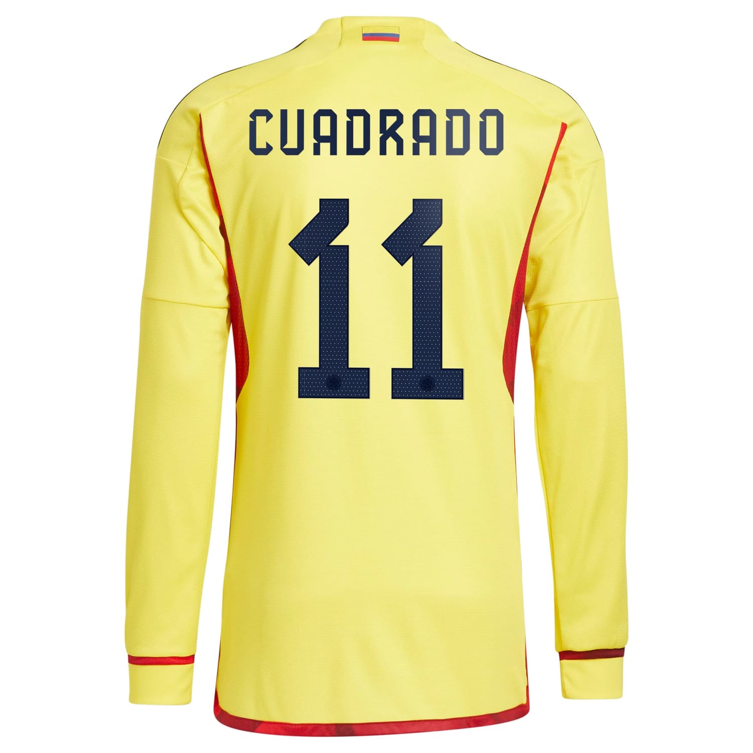 Colombia National Team Home Jersey Shirt Long Sleeve Yellow 2022-23 player Juan Cuadrado printing for Men