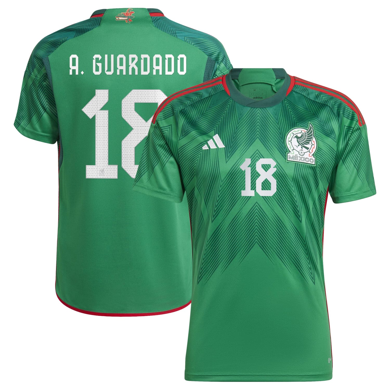 Mexico National Team Home Jersey Shirt Green 2022-23 player Andres Guardado printing for Men