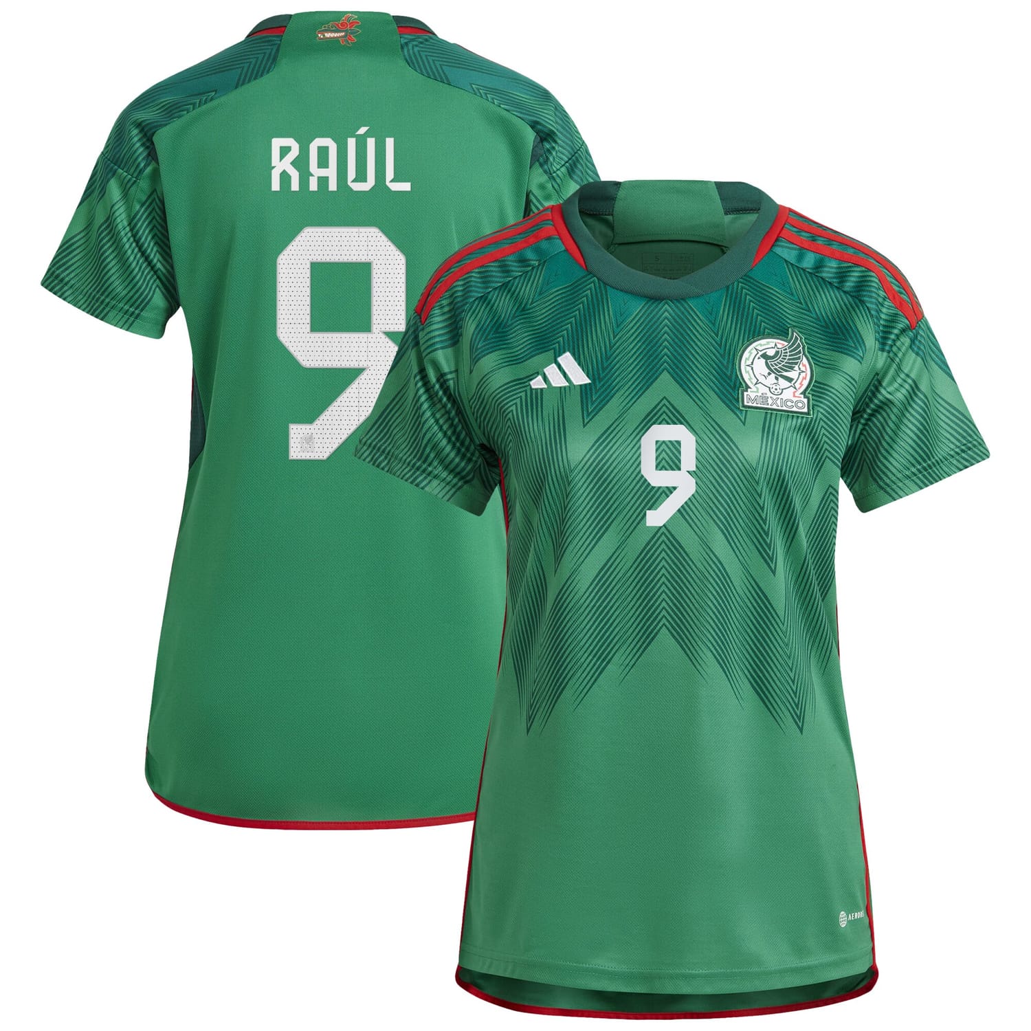 Mexico National Team Home Jersey Shirt Green 2022-23 player Raul Jimenez printing for Women