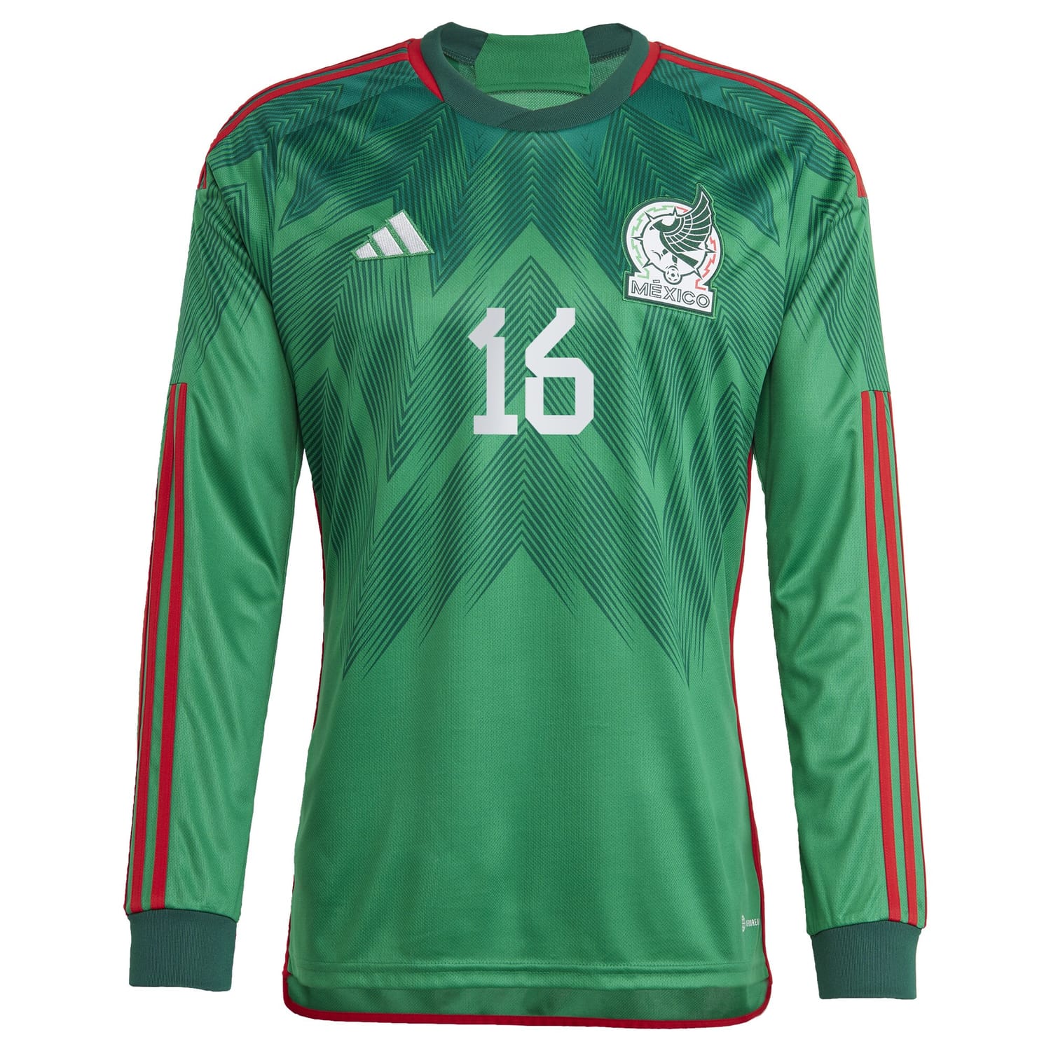Mexico National Team Home Jersey Shirt Long Sleeve Green 2022-23 player Héctor Herrera printing for Men