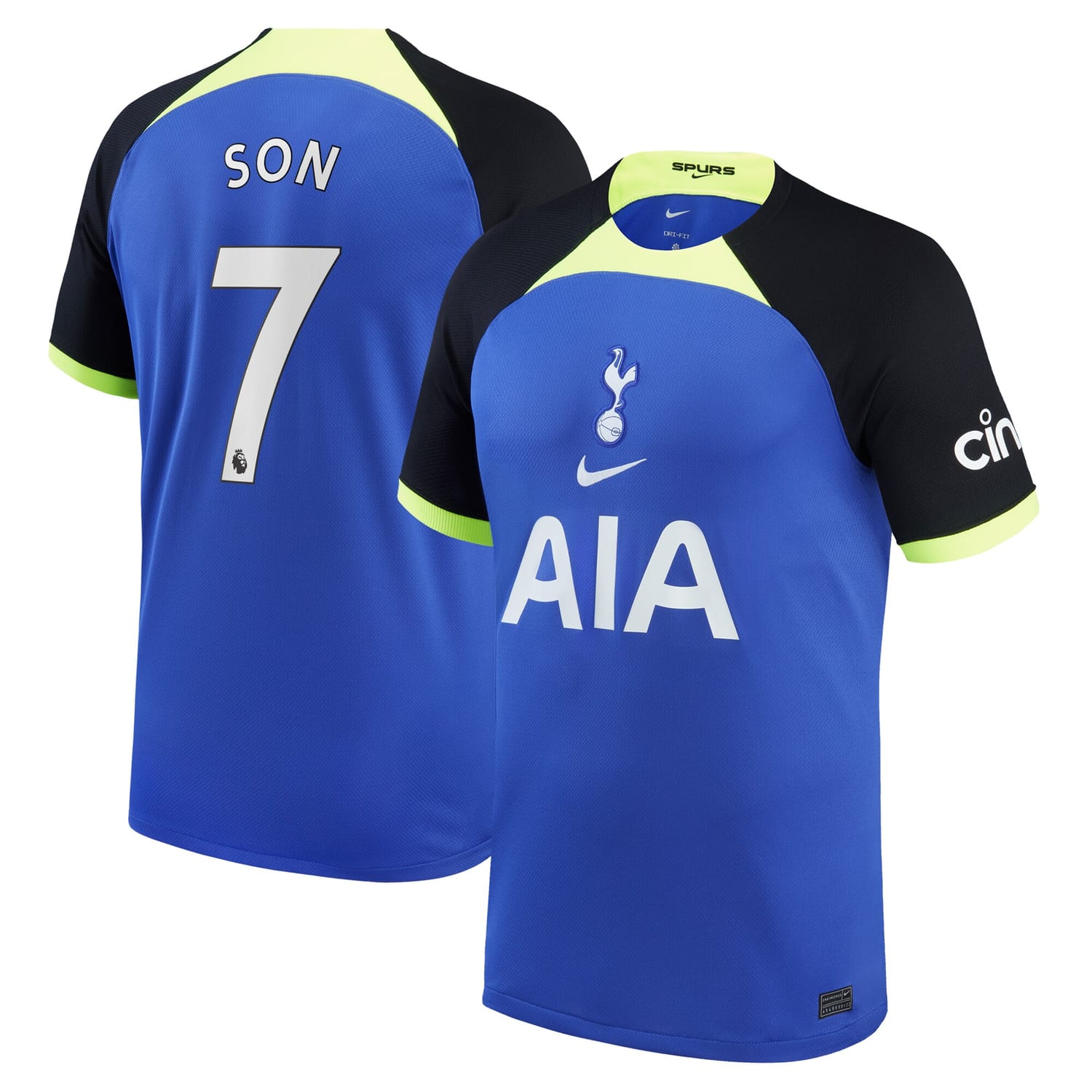 Premier League Tottenham Hotspur Away Jersey Shirt Blue 2022-23 player Son Heung-min printing for Men