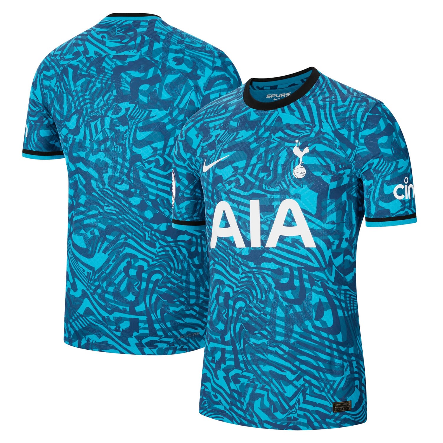 Premier League Tottenham Hotspur Third Authentic Jersey Shirt Blue 2022-23 for Men