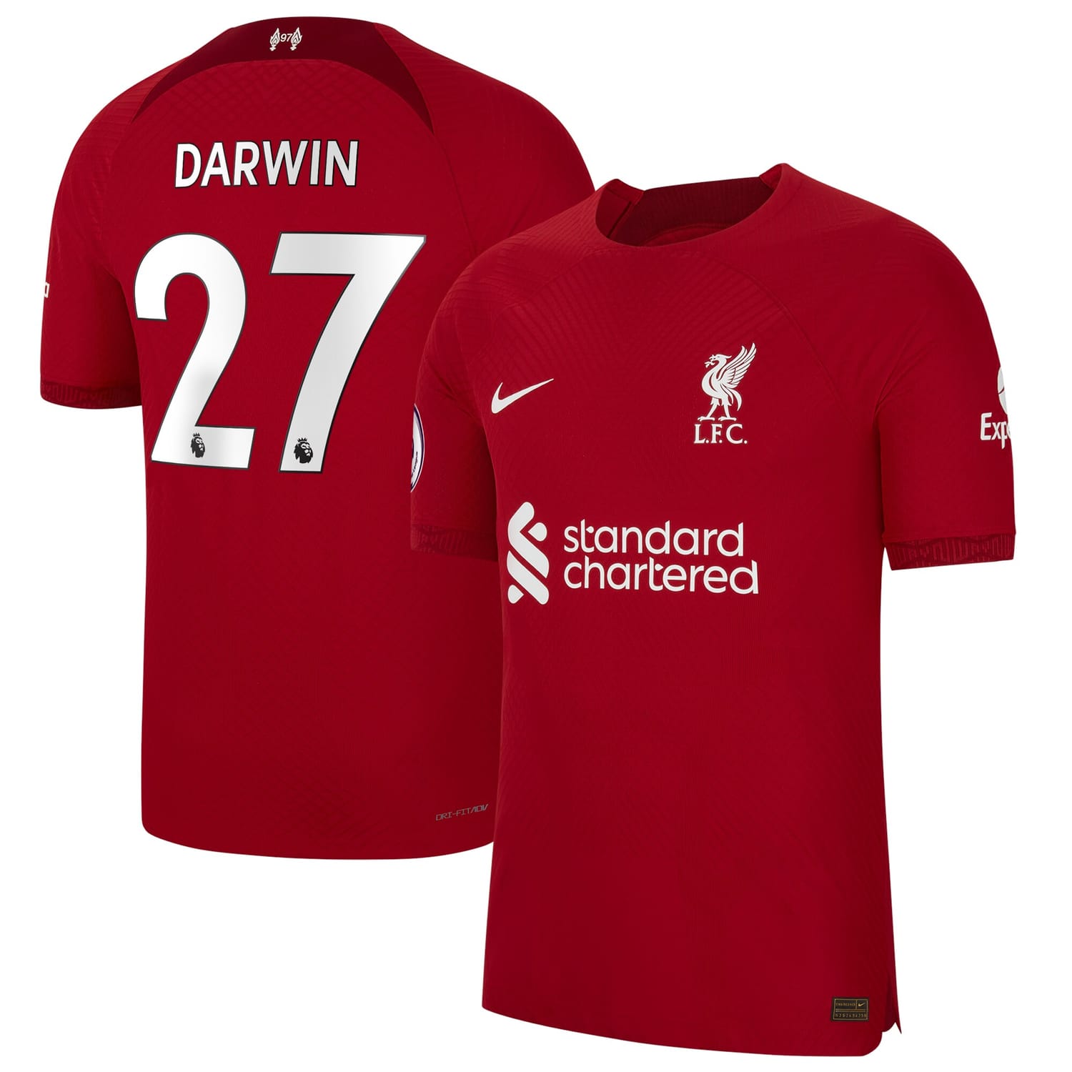 Premier League Liverpool Home Authentic Jersey Shirt Red 2022-23 player Darwin Núñez printing for Men