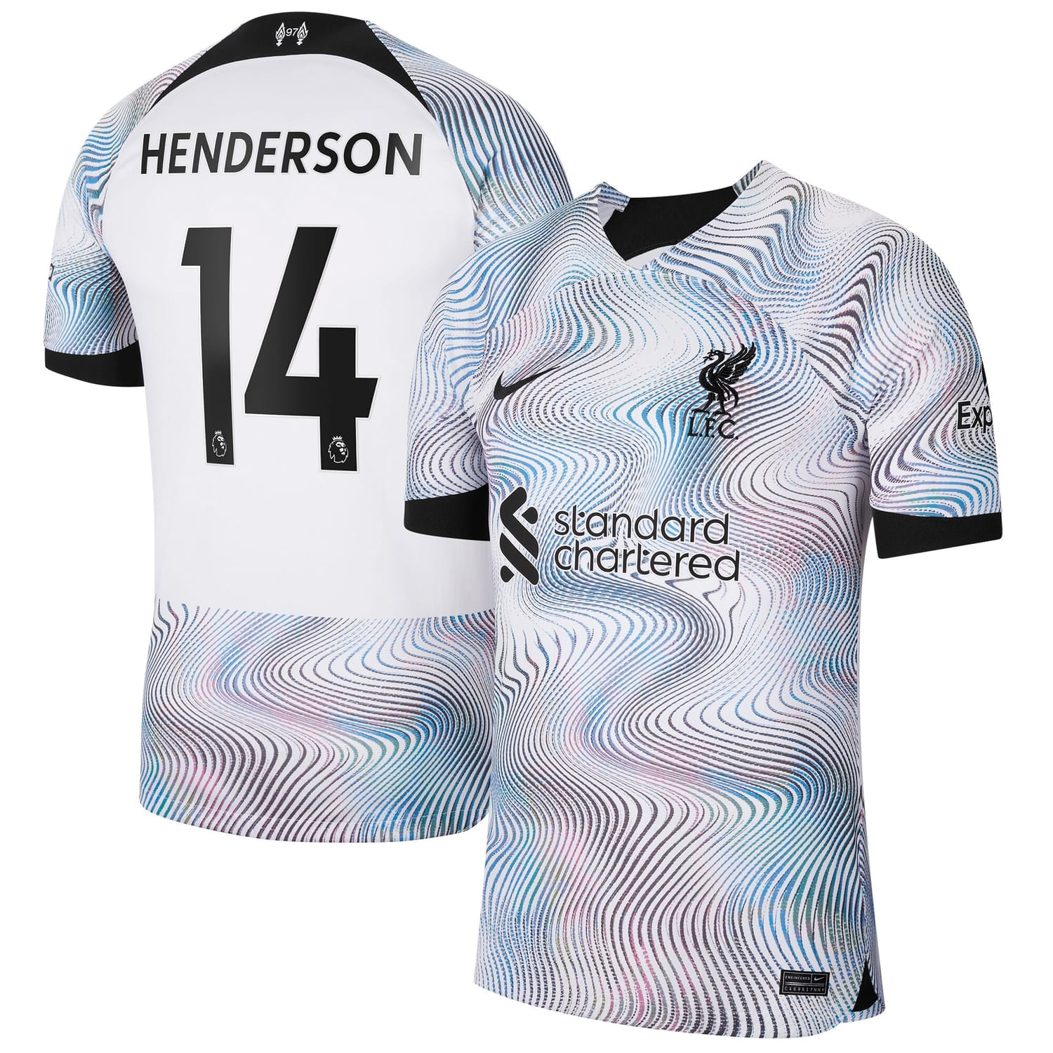 Premier League Liverpool Away Jersey Shirt White 2022-23 player Jordan Henderson printing for Men
