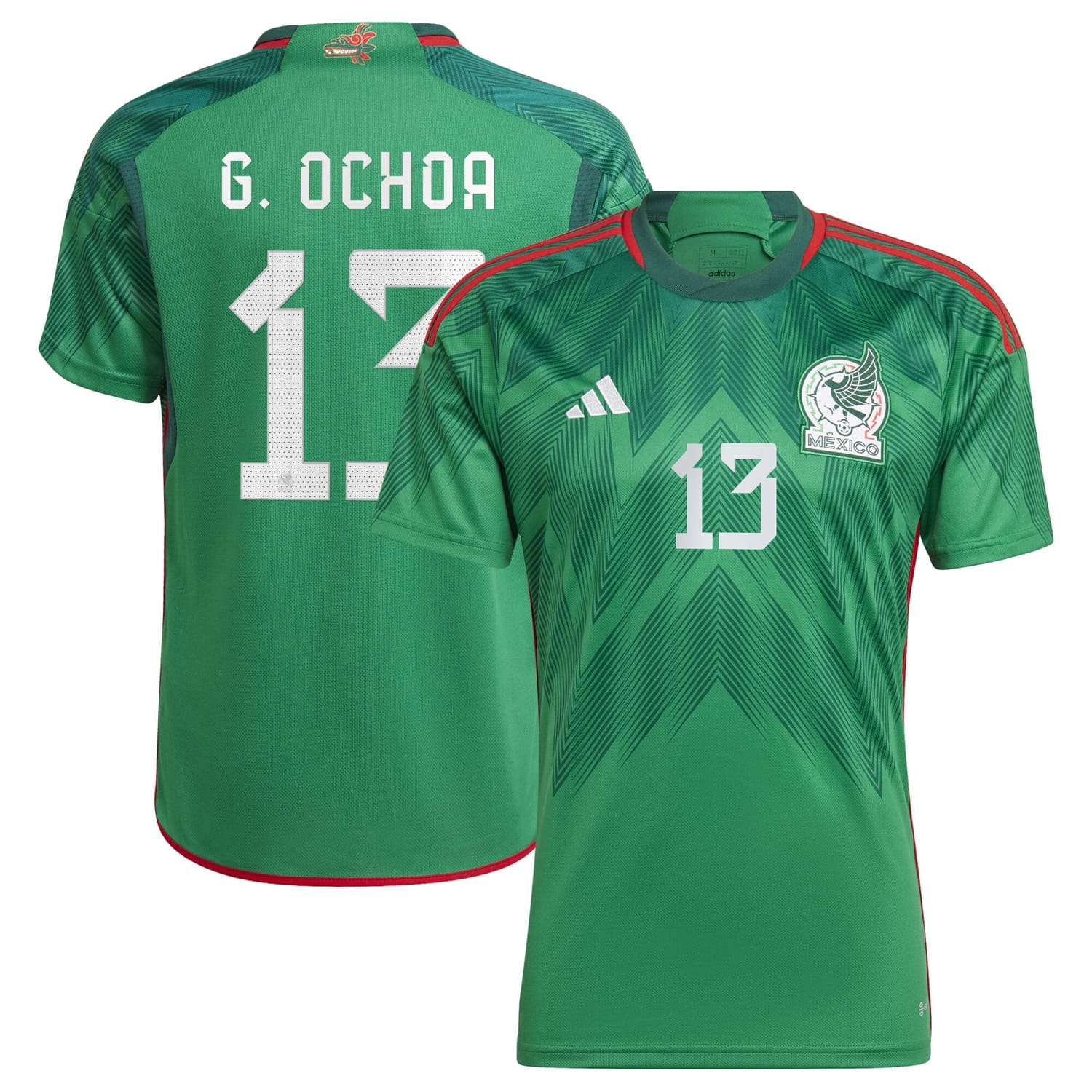 Mexico National Team Home Jersey Shirt Green 2022-23 player Guillermo Ochoa printing for Men
