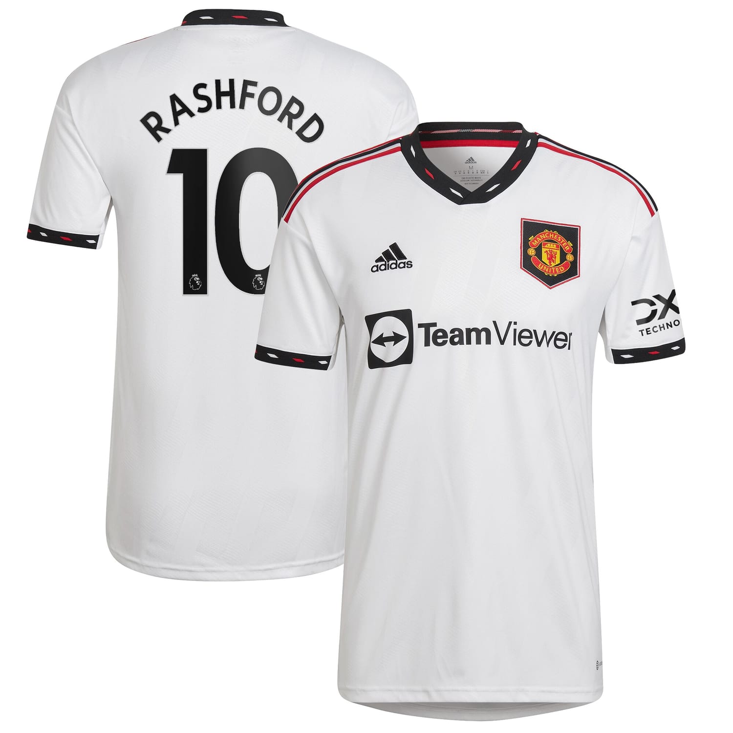 Premier League Manchester United Away Jersey Shirt White 2022-23 player Marcus Rashford printing for Men