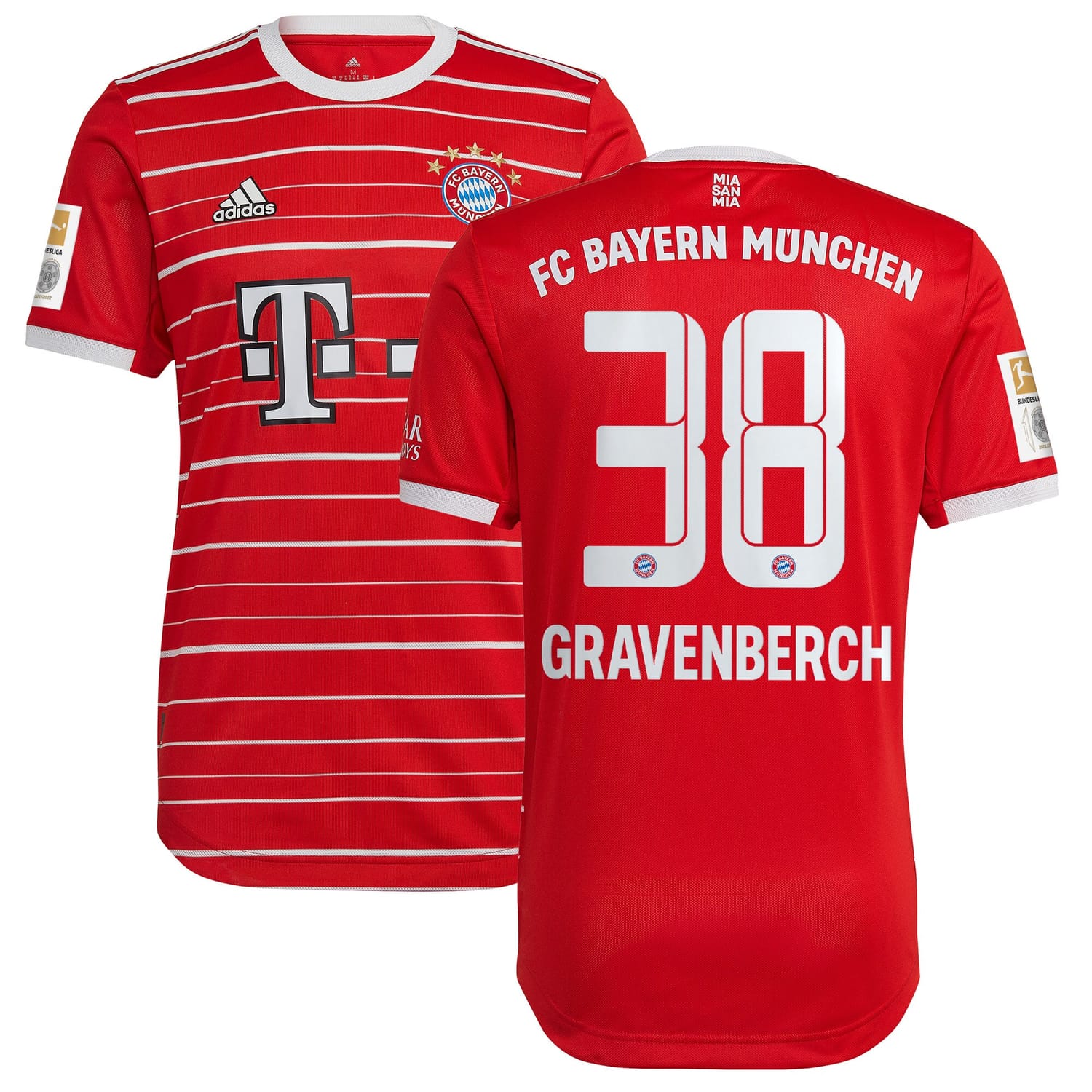 Bundesliga Bayern Munich Home Authentic Jersey Shirt Red 2022-23 player Ryan Gravenberch printing for Men