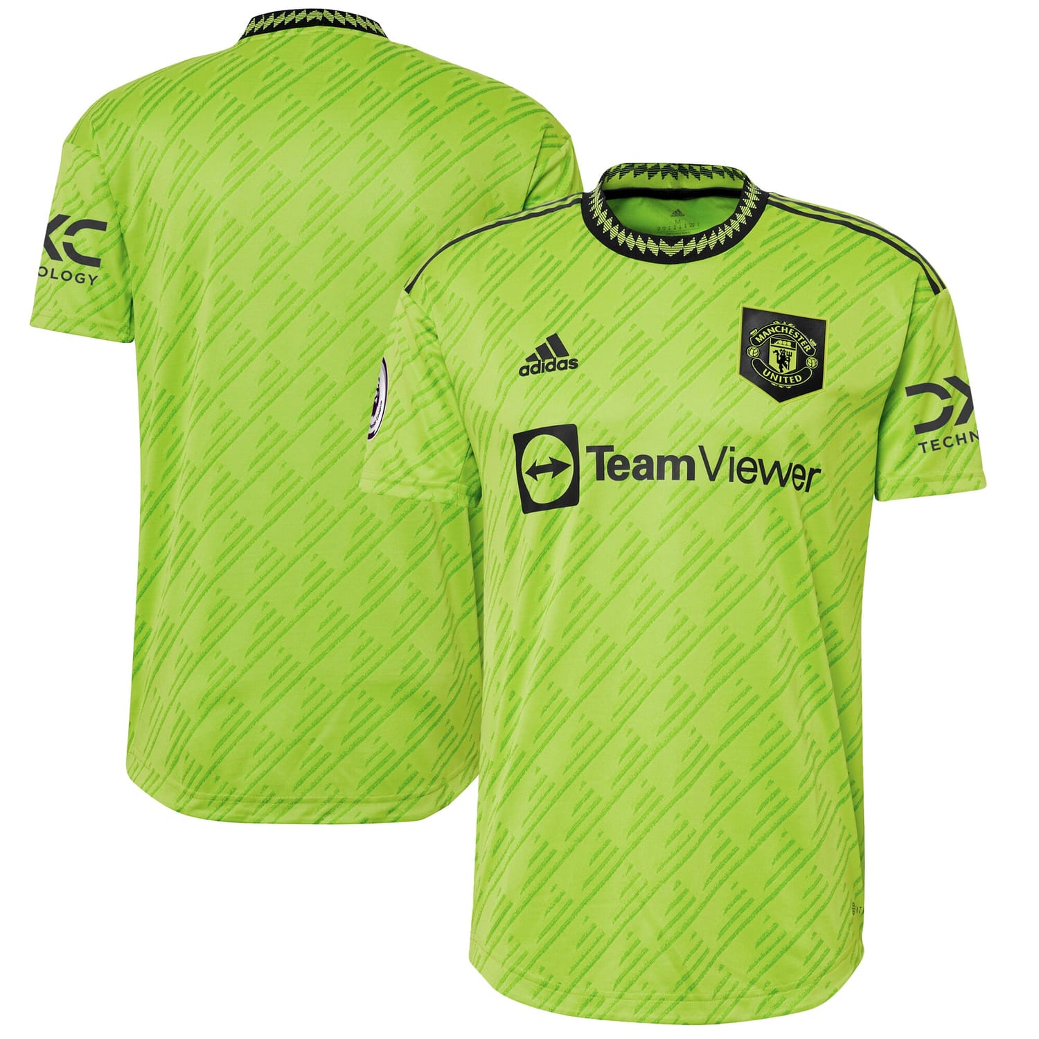 Premier League Manchester United Third Authentic Jersey Shirt Neon Green 2022-23 for Men