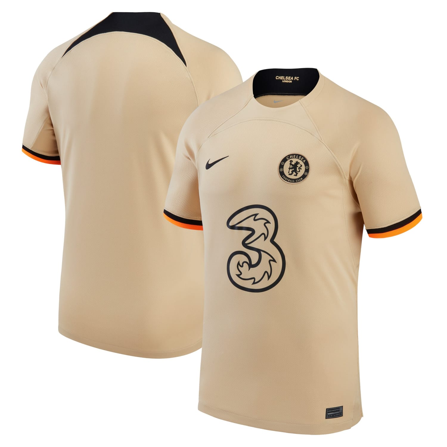 Premier League Chelsea Third Jersey Shirt Gold 2022-23 for Men